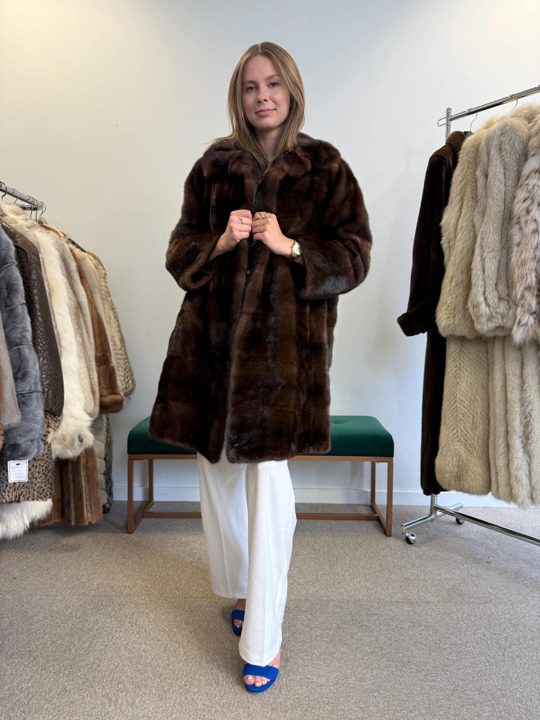 Natural Brown Mink Coat, XL Size, Real Fur Coat, Mink Coat, Brown Mink, Brown Mink Coat, Vintage Fur Coat, Soft Thick Mink Coat, Womens Coat