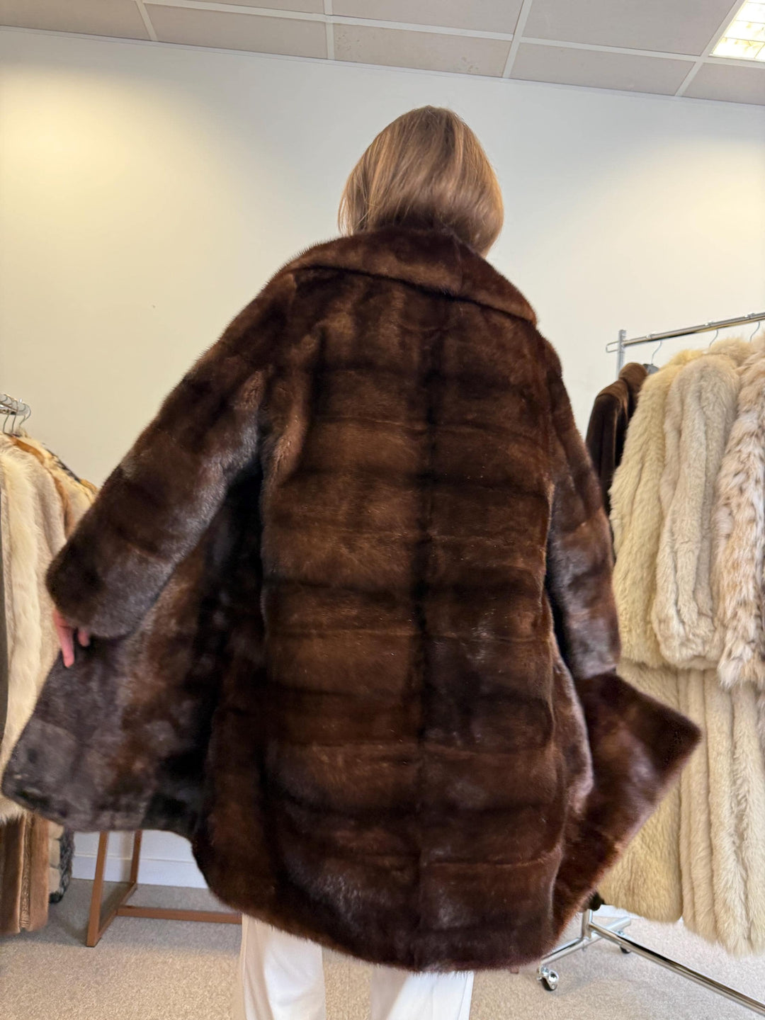 Natural Brown Mink Coat, XL Size, Real Fur Coat, Mink Coat, Brown Mink, Brown Mink Coat, Vintage Fur Coat, Soft Thick Mink Coat, Womens Coat
