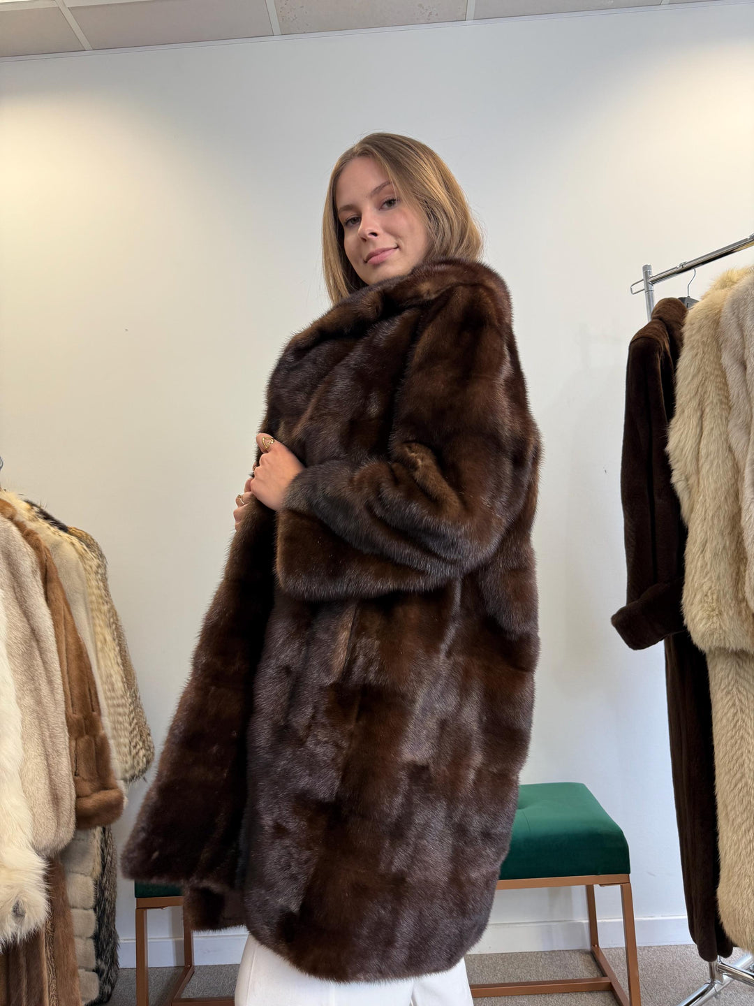 Natural Brown Mink Coat, XL Size, Real Fur Coat, Mink Coat, Brown Mink, Brown Mink Coat, Vintage Fur Coat, Soft Thick Mink Coat, Womens Coat