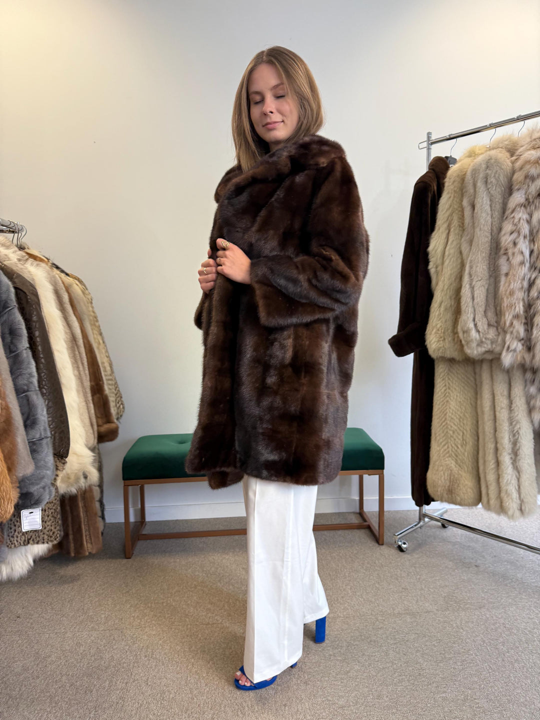 Natural Brown Mink Coat, XL Size, Real Fur Coat, Mink Coat, Brown Mink, Brown Mink Coat, Vintage Fur Coat, Soft Thick Mink Coat, Womens Coat