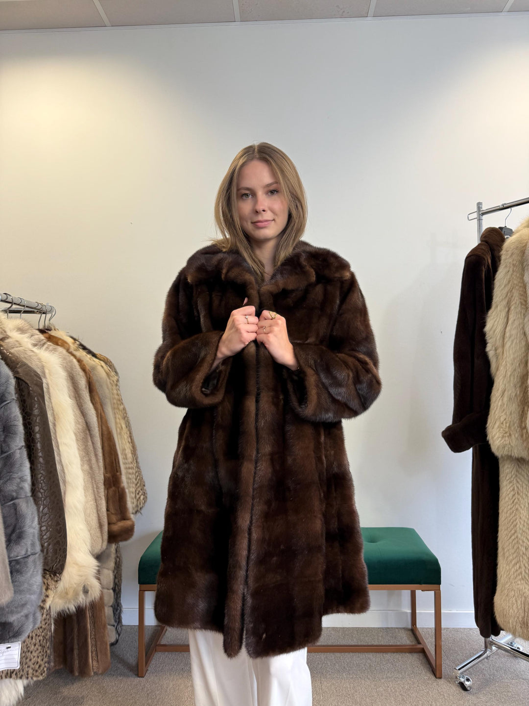 Natural Brown Mink Coat, XL Size, Real Fur Coat, Mink Coat, Brown Mink, Brown Mink Coat, Vintage Fur Coat, Soft Thick Mink Coat, Womens Coat