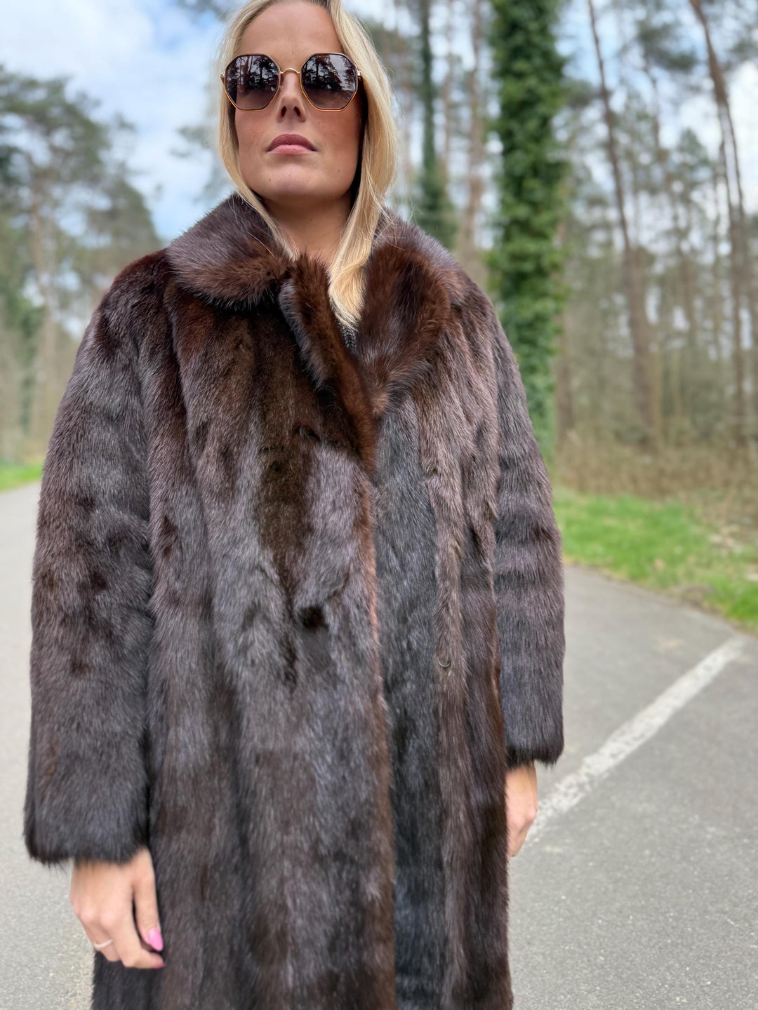 Dark Brown Mink Fur Coat, S/M Size, Long Fur Coat, Real Mink Fur, Luxury High Quality Mink Fur, Thick and Soft Mink Fur Coat, Collared Style