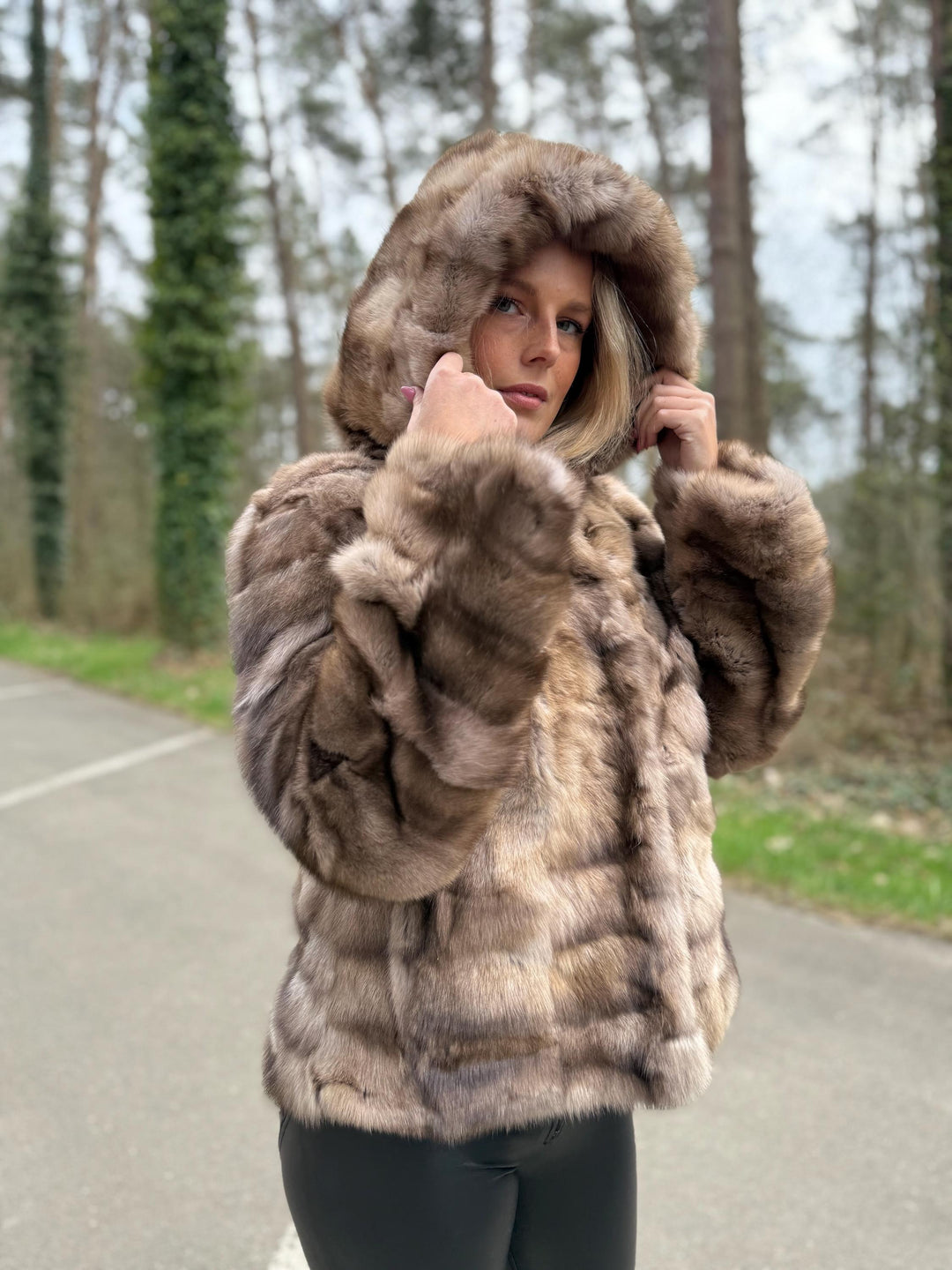 Luxury Sable Fur Jacket with Hoodie, Medium Size, Russian Sable Fur, Rich Expensive Fur Coat, Sable Fur for Women, Premium Fur, Custom Made
