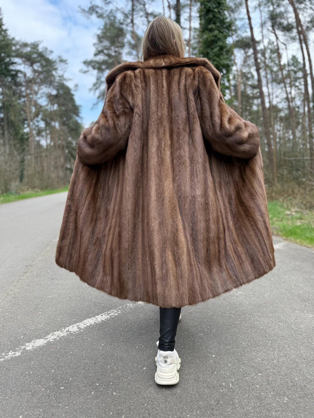 Full-Length Pastel Mink Fur Coat, XL Size, High-Quality Fur, Brown Mink Coat, Vintage Fur Coat, Perfect Sheen, Luxury Womens Coat, Real Mink