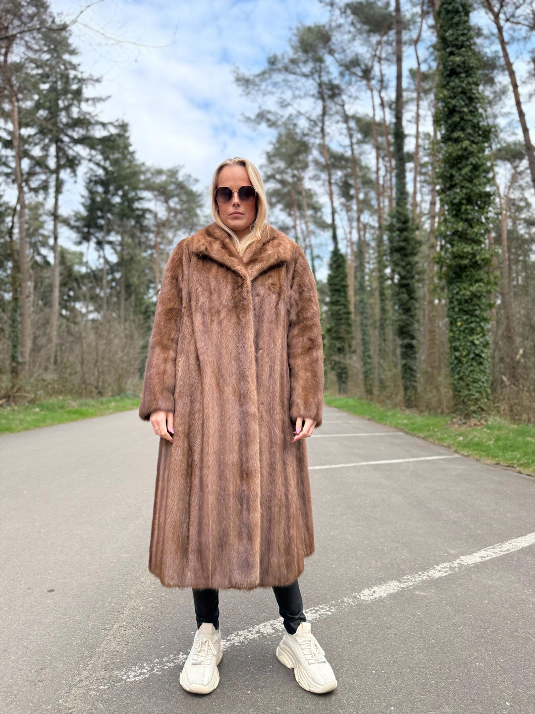 Full-Length Pastel Mink Fur Coat, XL Size, High-Quality Fur, Brown Mink Coat, Vintage Fur Coat, Perfect Sheen, Luxury Womens Coat, Real Mink
