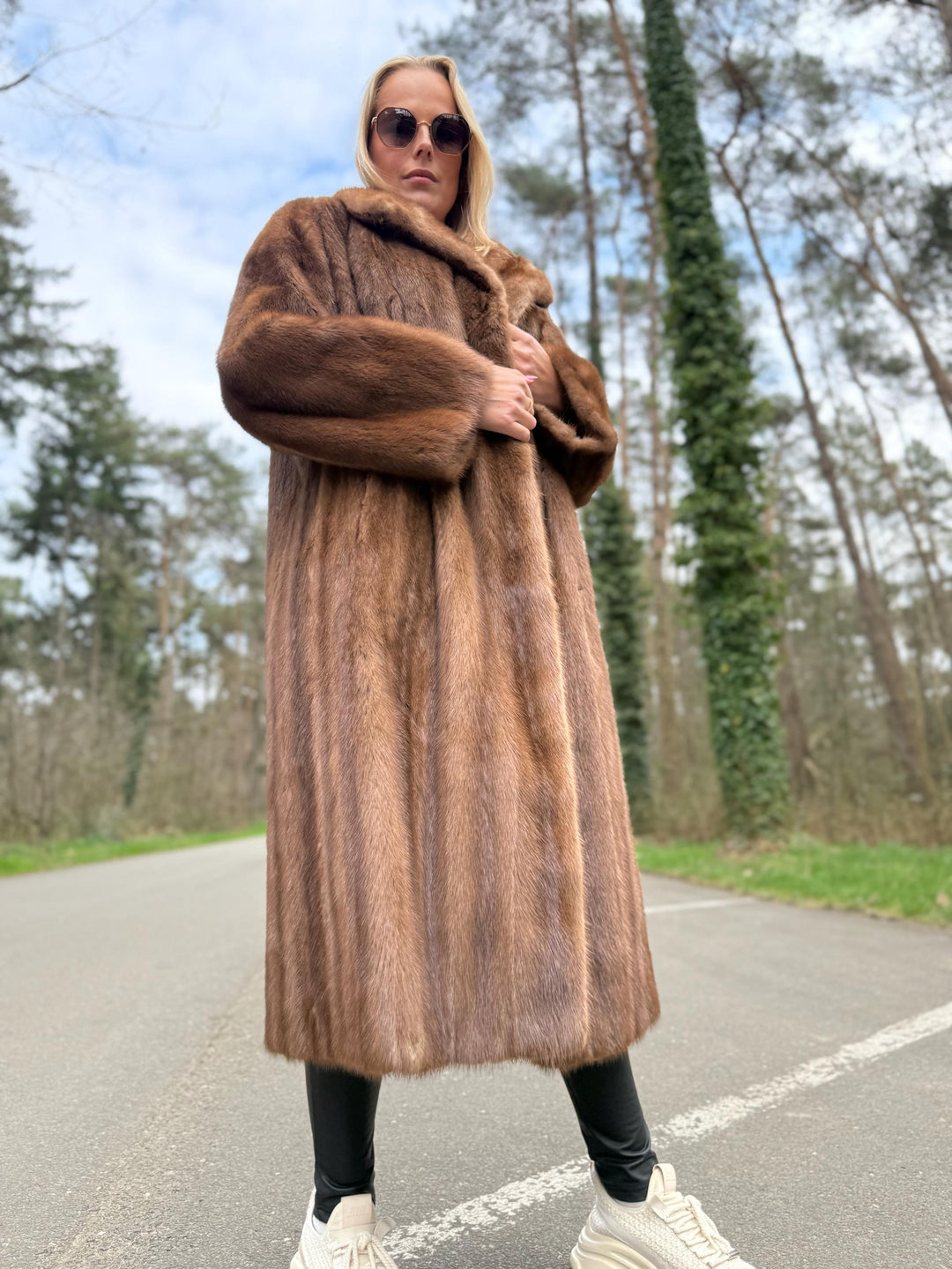 Full-Length Pastel Mink Fur Coat, XL Size, High-Quality Fur, Brown Mink Coat, Vintage Fur Coat, Perfect Sheen, Luxury Womens Coat, Real Mink