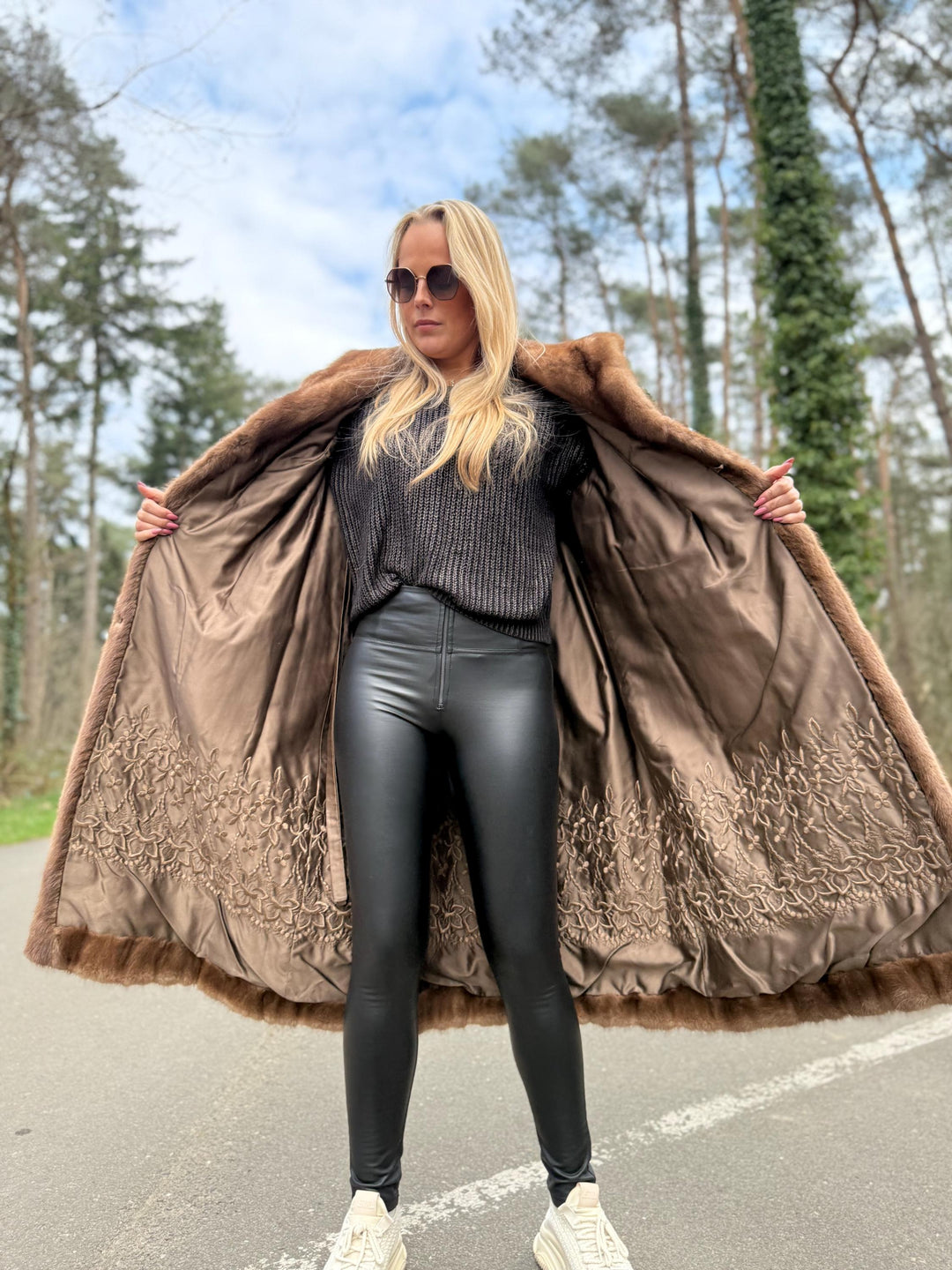 Full-Length Pastel Mink Fur Coat, XL Size, High-Quality Fur, Brown Mink Coat, Vintage Fur Coat, Perfect Sheen, Luxury Womens Coat, Real Mink