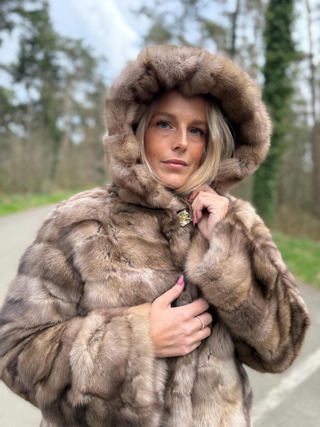 Luxury Sable Fur Jacket with Hoodie, Medium Size, Russian Sable Fur, Rich Expensive Fur Coat, Sable Fur for Women, Premium Fur, Custom Made