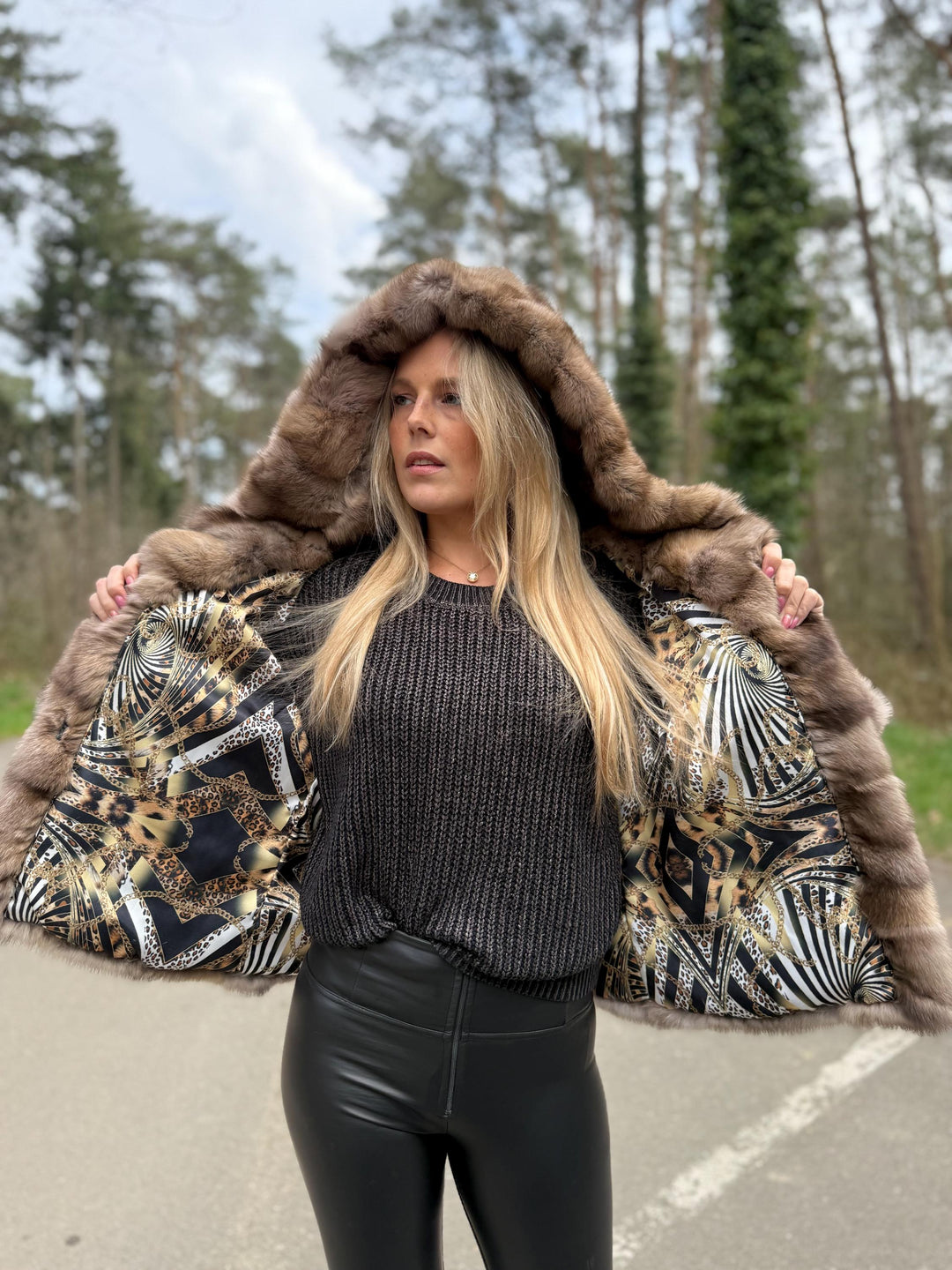 Luxury Sable Fur Jacket with Hoodie, Medium Size, Russian Sable Fur, Rich Expensive Fur Coat, Sable Fur for Women, Premium Fur, Custom Made