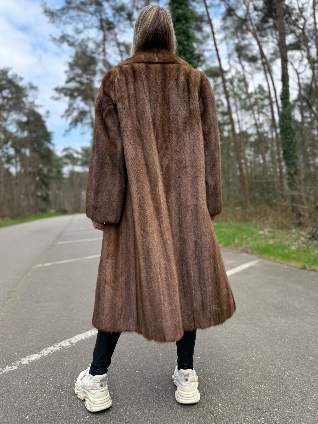 Full-Length Pastel Mink Fur Coat, XL Size, High-Quality Fur, Brown Mink Coat, Vintage Fur Coat, Perfect Sheen, Luxury Womens Coat, Real Mink