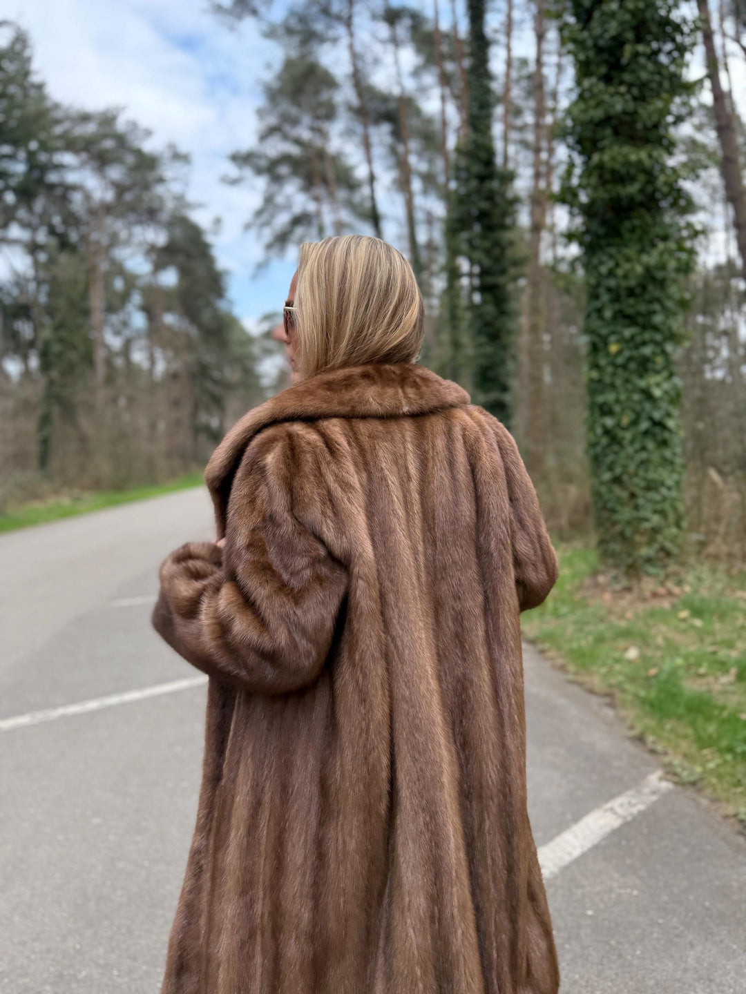 Full-Length Pastel Mink Fur Coat, XL Size, High-Quality Fur, Brown Mink Coat, Vintage Fur Coat, Perfect Sheen, Luxury Womens Coat, Real Mink