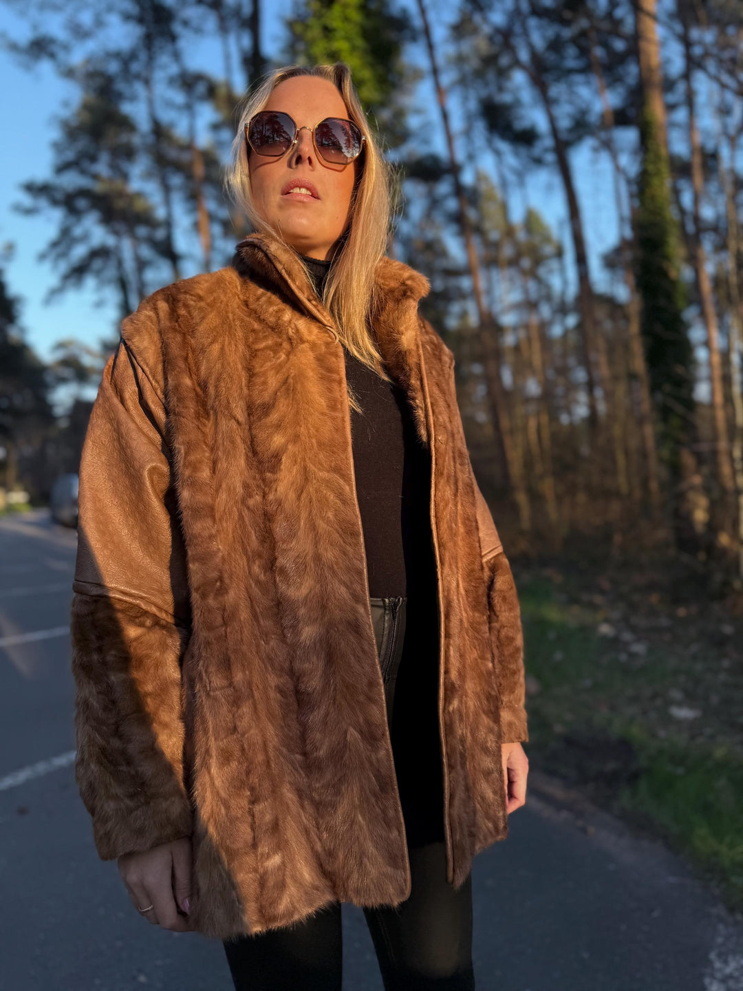 Leather Mink Fur Jacket, XXL Size, High-Quality Fur, Pastel Mink Jacket, Thick Mink Fur, Perfect Classic Vintage Style, Luxury Women's Coat