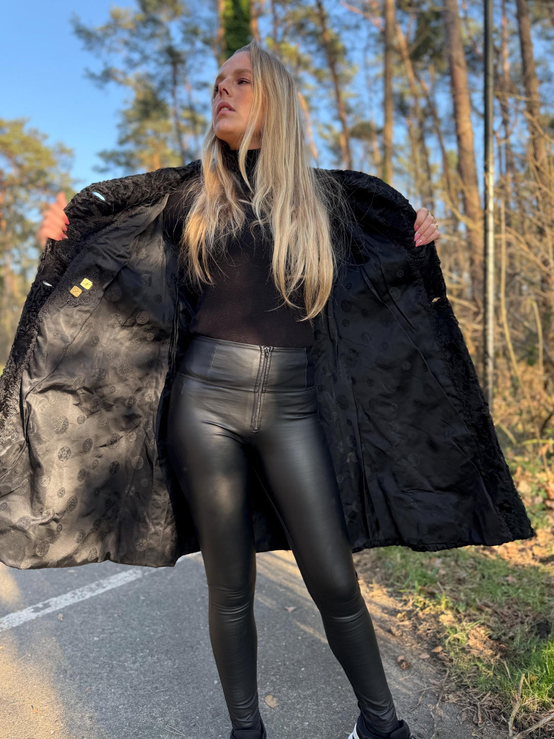 Black Astrakhan Fur Coat, XS Size, Elegant and Classic Design, Luxurious and Rare Find Fur Coat, Perfect for Winter Style, Astrakhan Fur