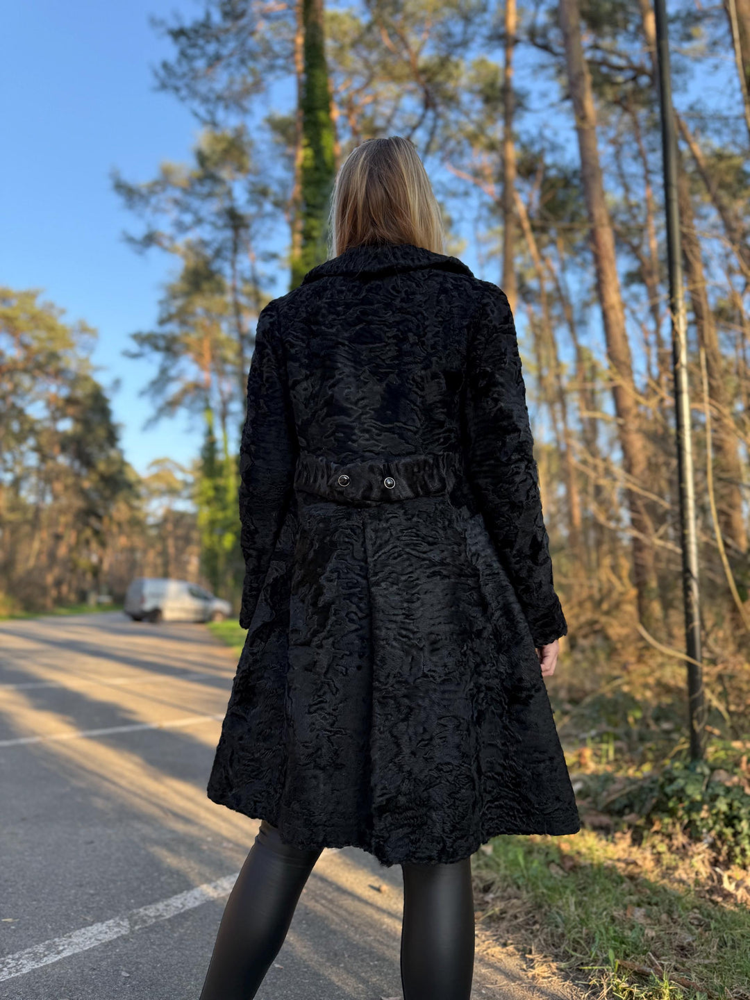 Black Astrakhan Fur Coat, XS Size, Elegant and Classic Design, Luxurious and Rare Find Fur Coat, Perfect for Winter Style, Astrakhan Fur
