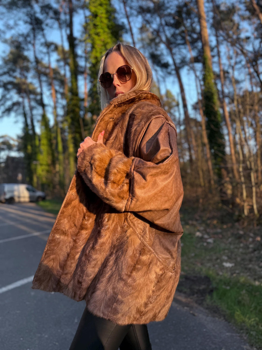 Leather Mink Fur Jacket, XXL Size, High-Quality Fur, Pastel Mink Jacket, Thick Mink Fur, Perfect Classic Vintage Style, Luxury Women's Coat