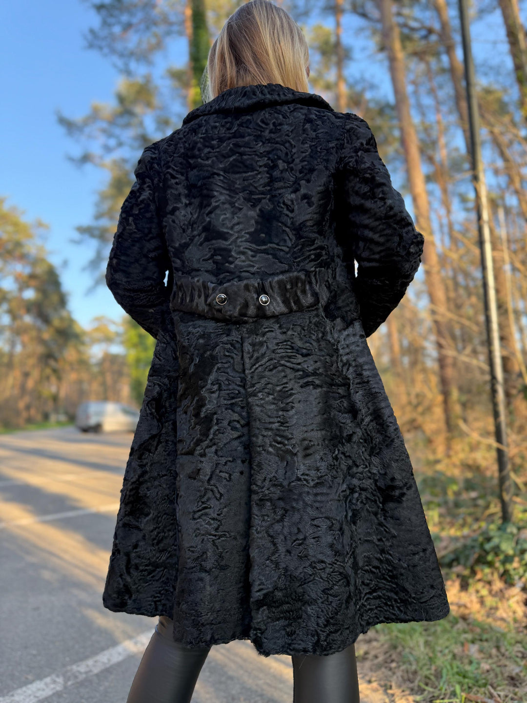 Black Astrakhan Fur Coat, XS Size, Elegant and Classic Design, Luxurious and Rare Find Fur Coat, Perfect for Winter Style, Astrakhan Fur