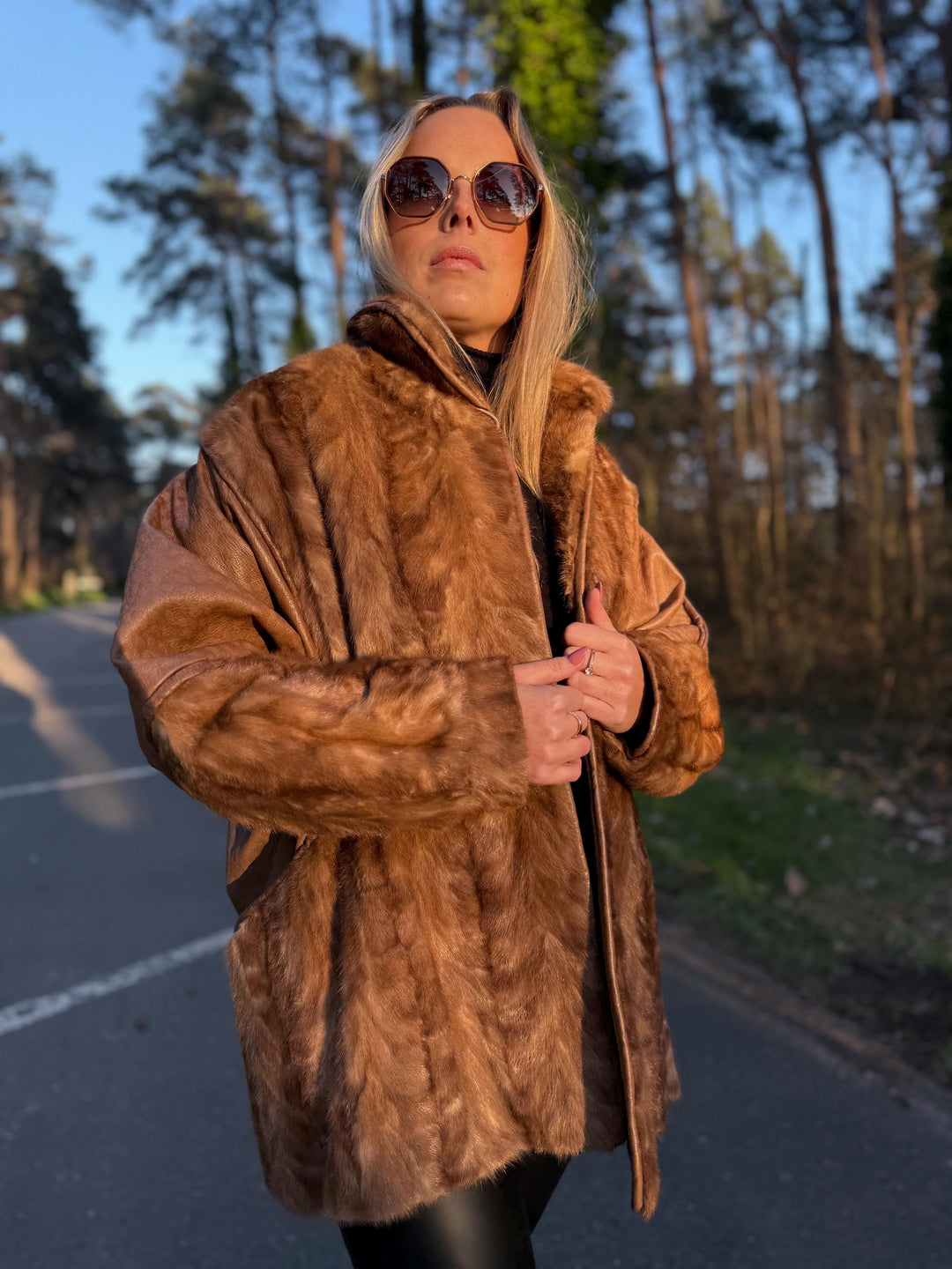 Leather Mink Fur Jacket, XXL Size, High-Quality Fur, Pastel Mink Jacket, Thick Mink Fur, Perfect Classic Vintage Style, Luxury Women's Coat