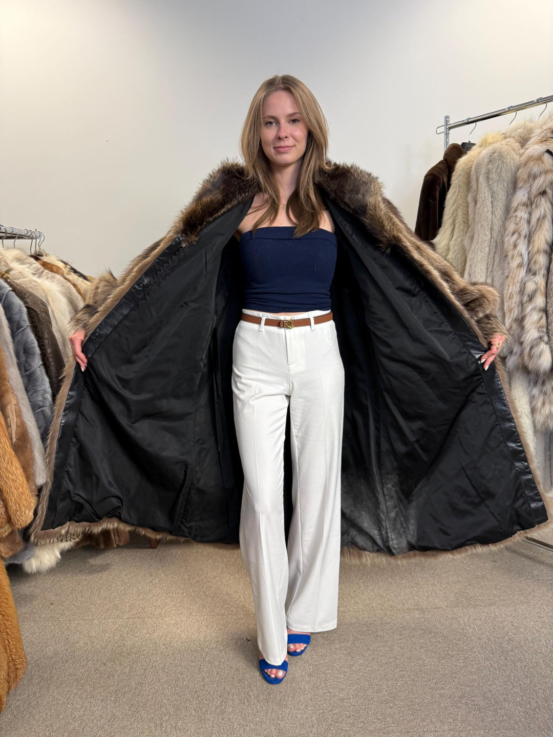 Long Raccoon Fur Coat, XL Size, Thick Raccoon Coat, Vintage Fur Coat, Real Fur Coat, Raccoon Jacket, Women's Fur Coat, Fur Jacket Women, Fur