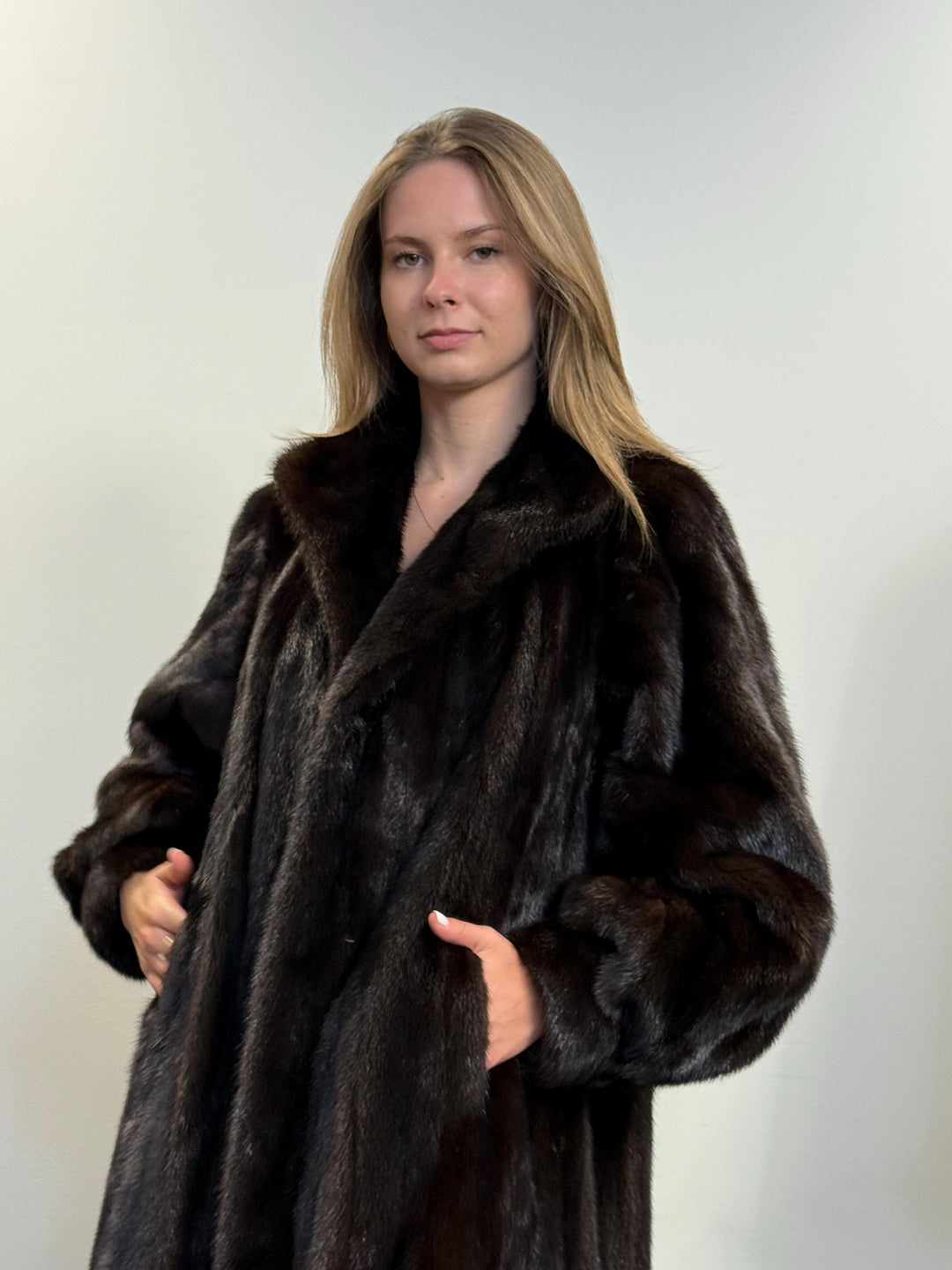 Dark Brown Mink Coat, XL Size, Real Fur Coat, Long Mink Coat, Black Mink, Black Mink Coat, Vintage Fur Coat, Thick Mink Coat, Women's Coat