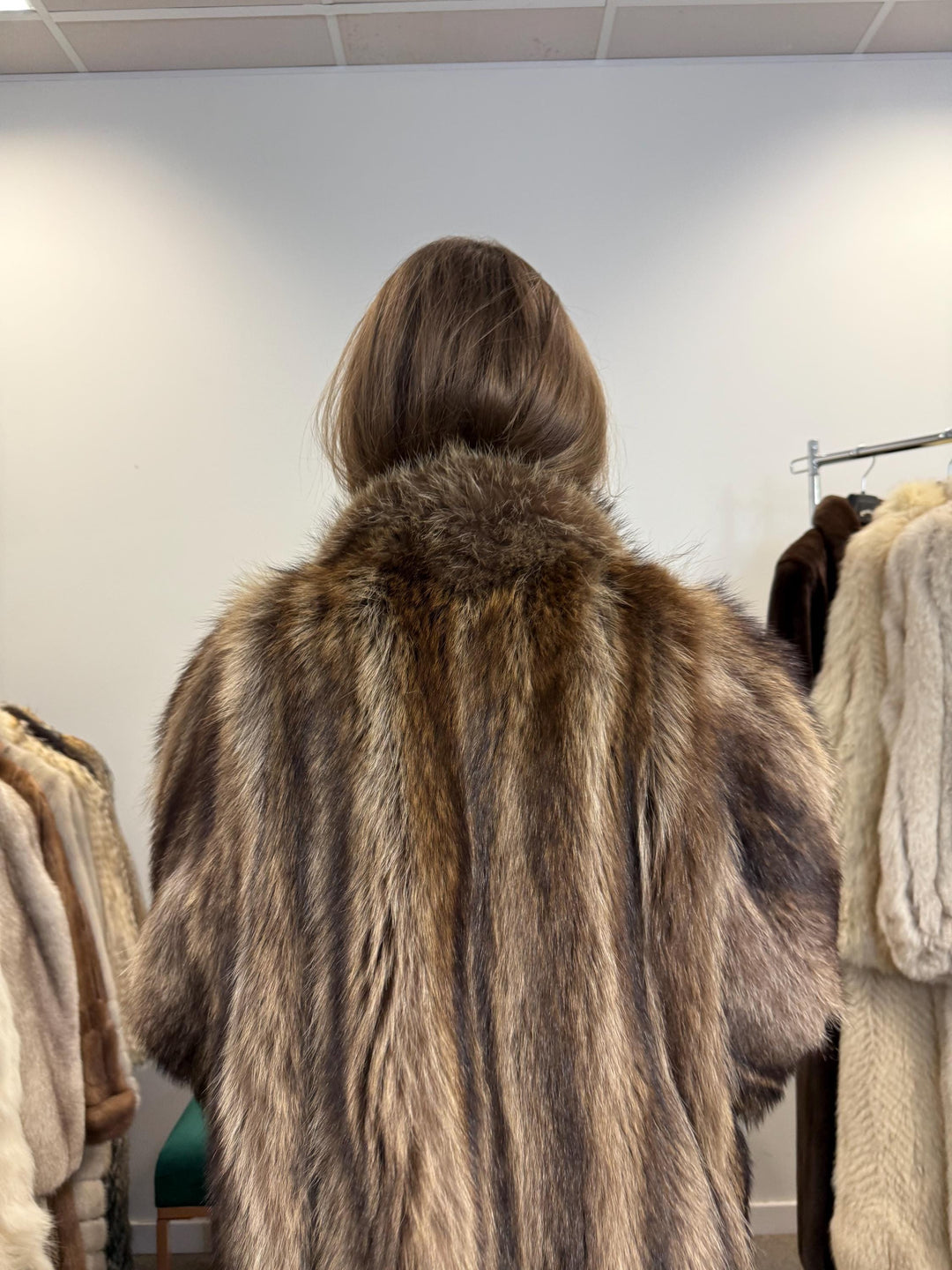 Long Raccoon Fur Coat, XL Size, Thick Raccoon Coat, Vintage Fur Coat, Real Fur Coat, Raccoon Jacket, Women's Fur Coat, Fur Jacket Women, Fur