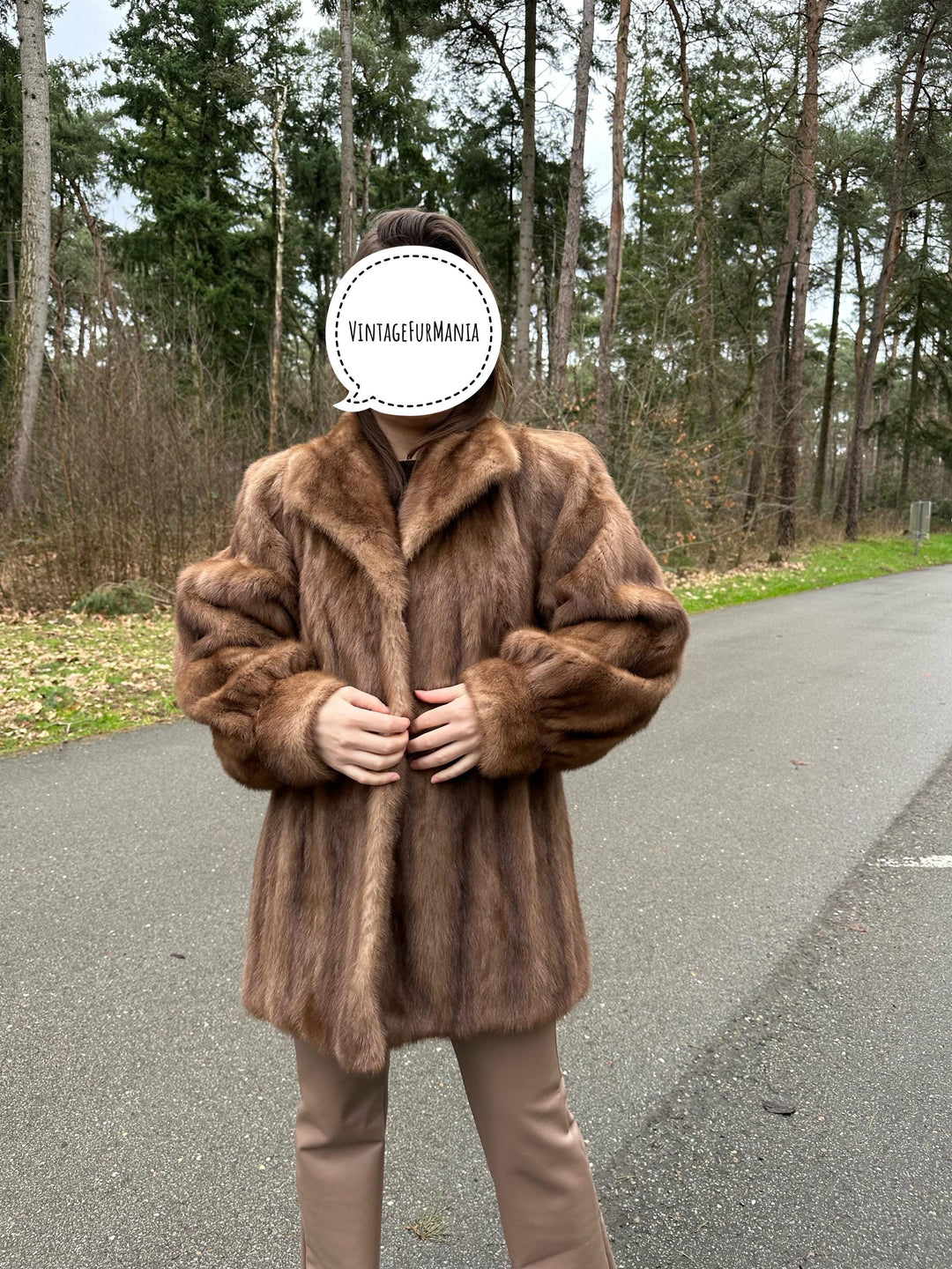 Pastel Mink Fur Jacket, XL Size, High-Quality Fur, Brown Mink Coat, Thick Mink Fur, Perfect Stylish Jacket, Vintage Luxury Women's Jacket