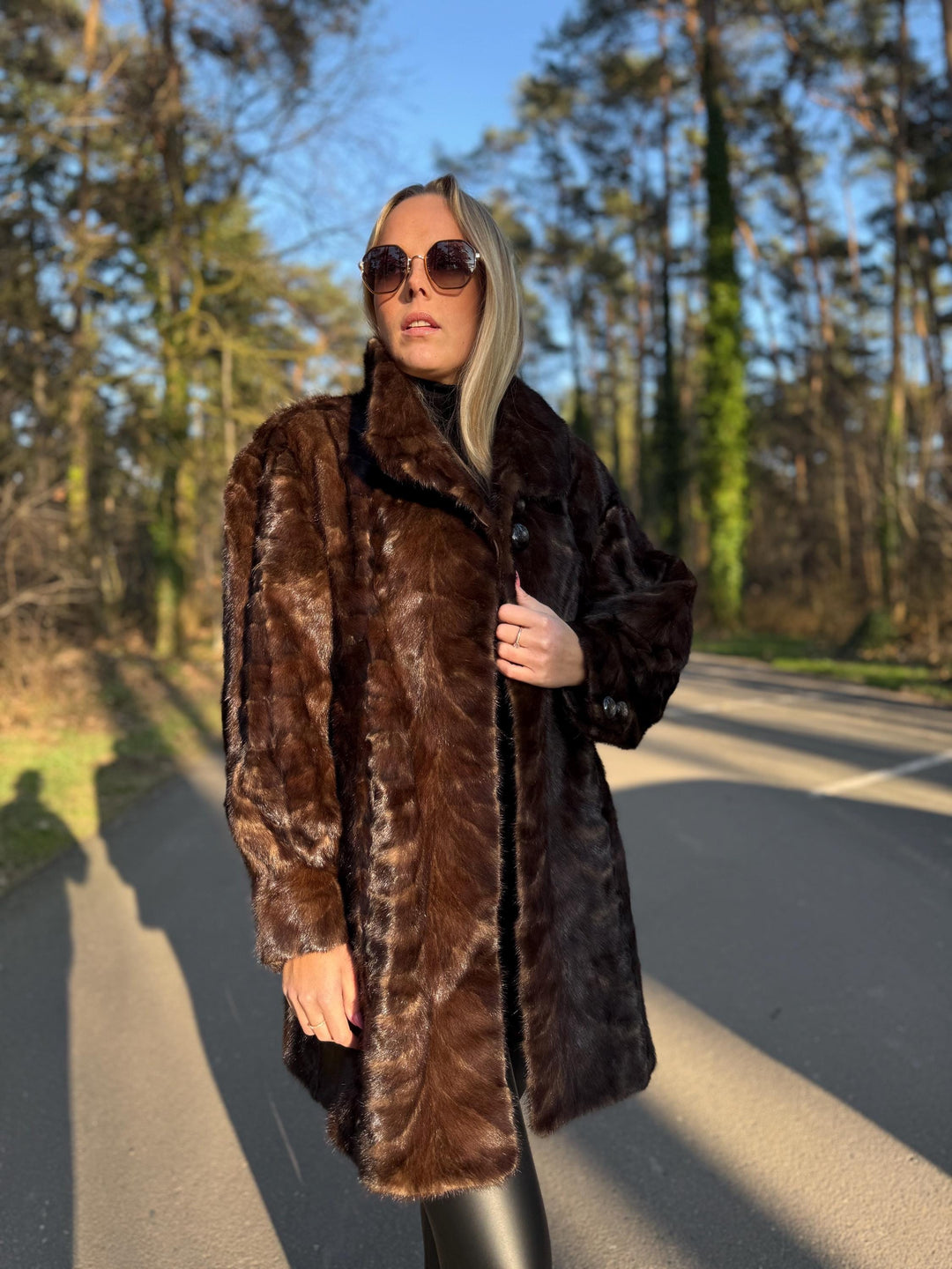 Mink Fur Jacket Made with Fur Pieces, XXL Size, Soft and Luxurious Fur Jacket, Unique Design, Elegant Women's Outerwear, Real Mink Fur Coat