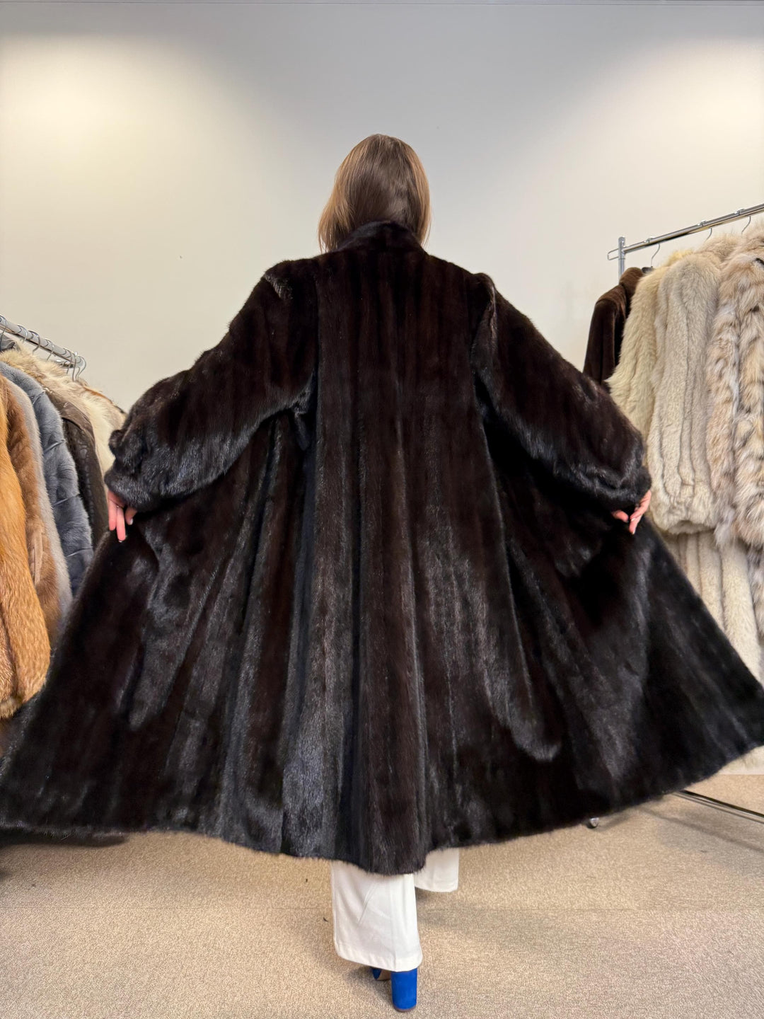 Dark Brown Mink Coat, XL Size, Real Fur Coat, Long Mink Coat, Black Mink, Black Mink Coat, Vintage Fur Coat, Thick Mink Coat, Women's Coat