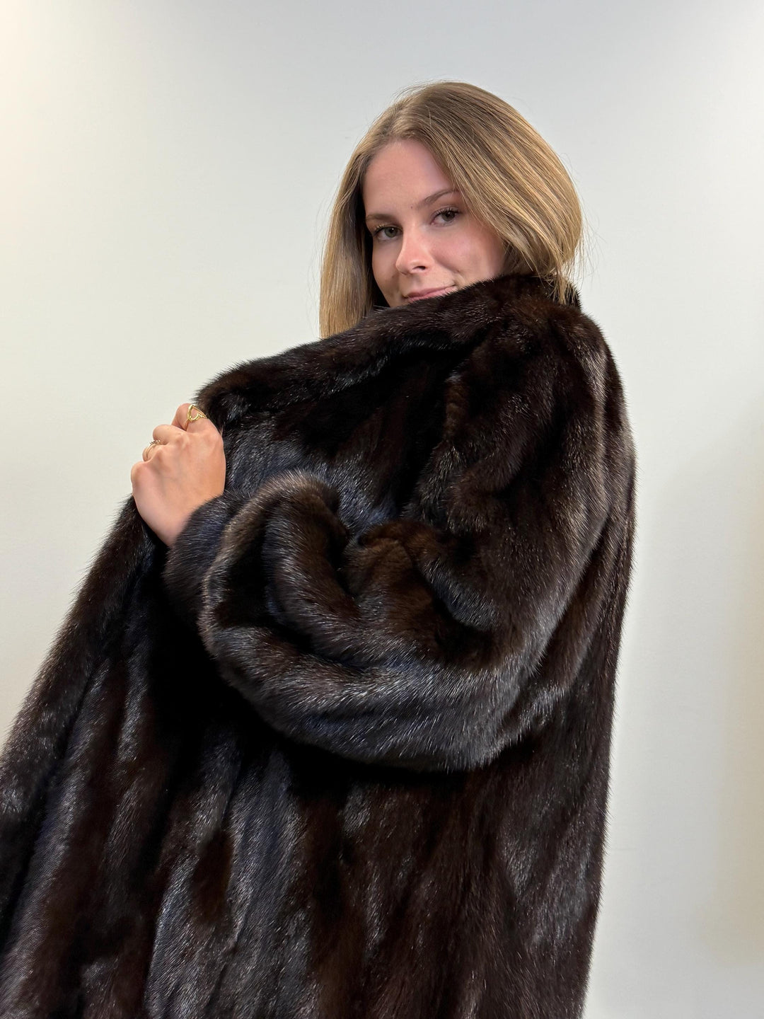 Dark Brown Mink Coat, XL Size, Real Fur Coat, Long Mink Coat, Black Mink, Black Mink Coat, Vintage Fur Coat, Thick Mink Coat, Women's Coat