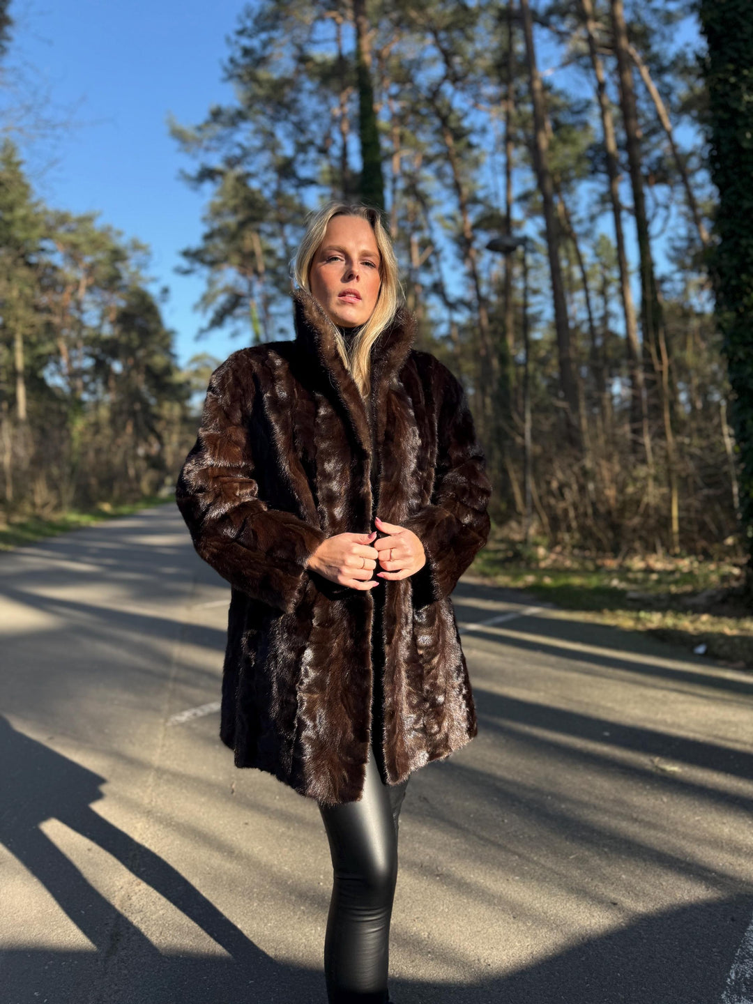 Natural Brown Mink Fur Jacket, XXL Size, Unique Design, Soft Mink Fur, Eye-Catching, Rare Find, Warm Luxury Women's Outerwear, Real Mink Fur
