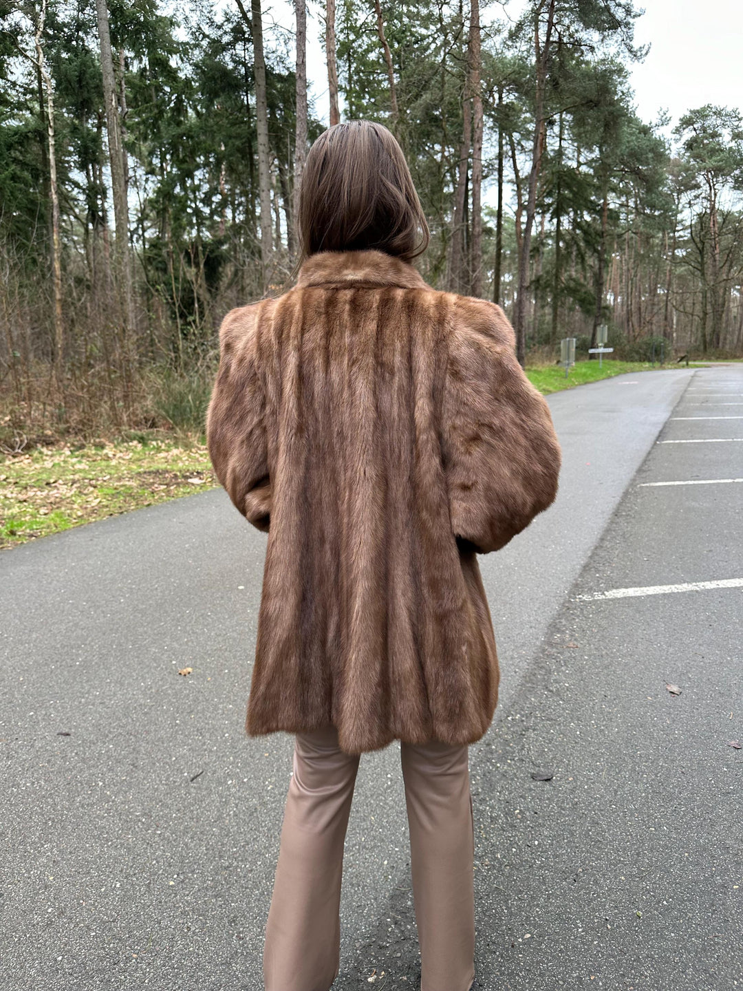 Pastel Mink Fur Jacket, XL Size, High-Quality Fur, Brown Mink Coat, Thick Mink Fur, Perfect Stylish Jacket, Vintage Luxury Women's Jacket