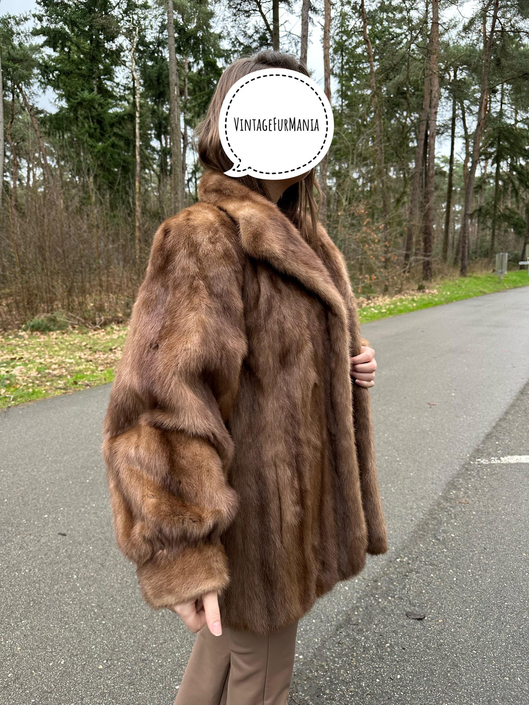 Pastel Mink Fur Jacket, XL Size, High-Quality Fur, Brown Mink Coat, Thick Mink Fur, Perfect Stylish Jacket, Vintage Luxury Women's Jacket