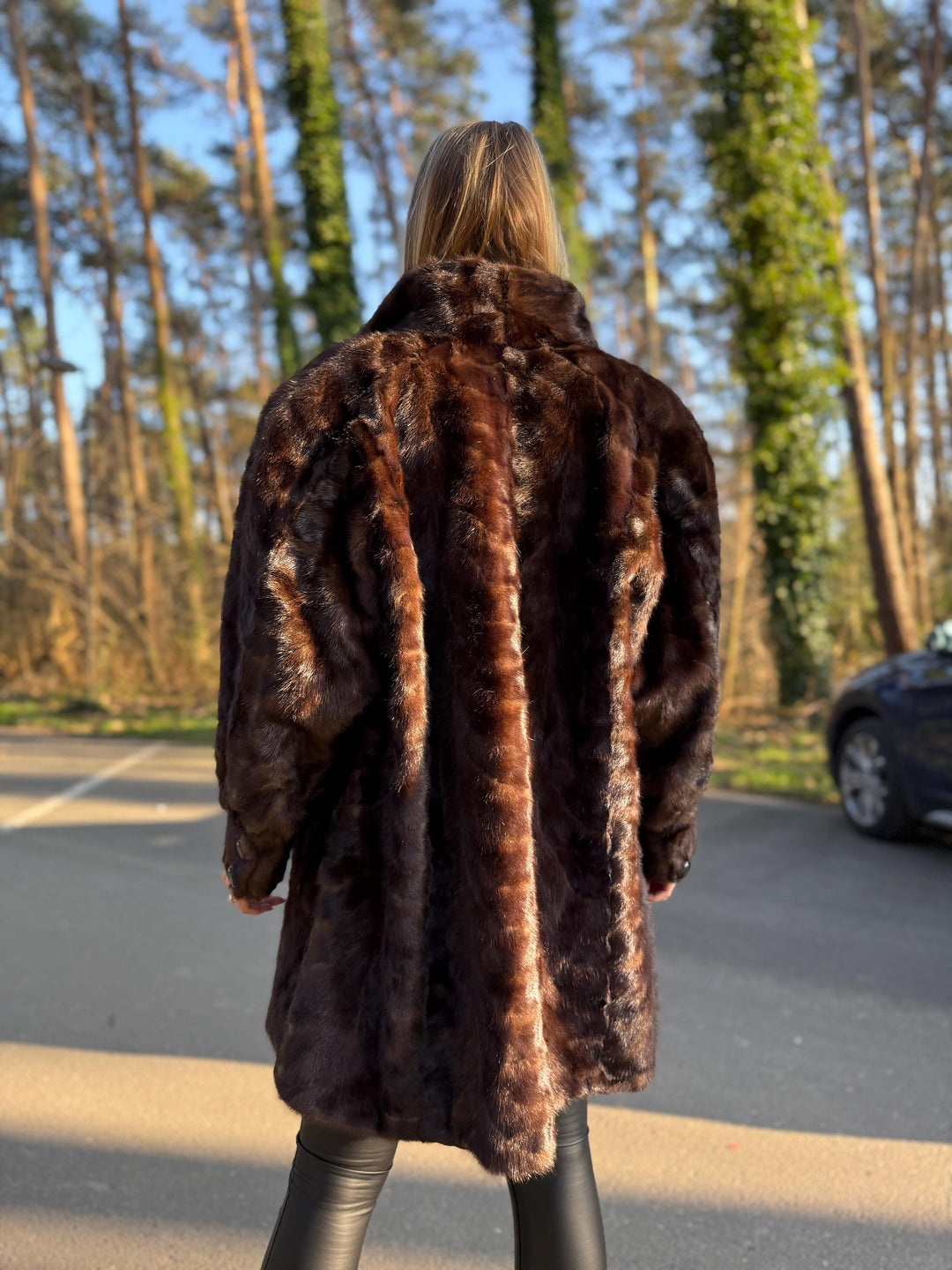 Mink Fur Jacket Made with Fur Pieces, XXL Size, Soft and Luxurious Fur Jacket, Unique Design, Elegant Women's Outerwear, Real Mink Fur Coat