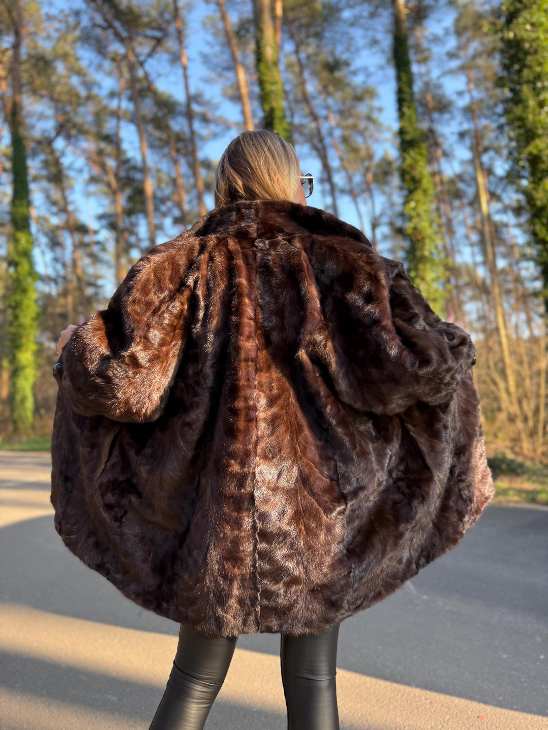 Mink Fur Jacket Made with Fur Pieces, XXL Size, Soft and Luxurious Fur Jacket, Unique Design, Elegant Women's Outerwear, Real Mink Fur Coat