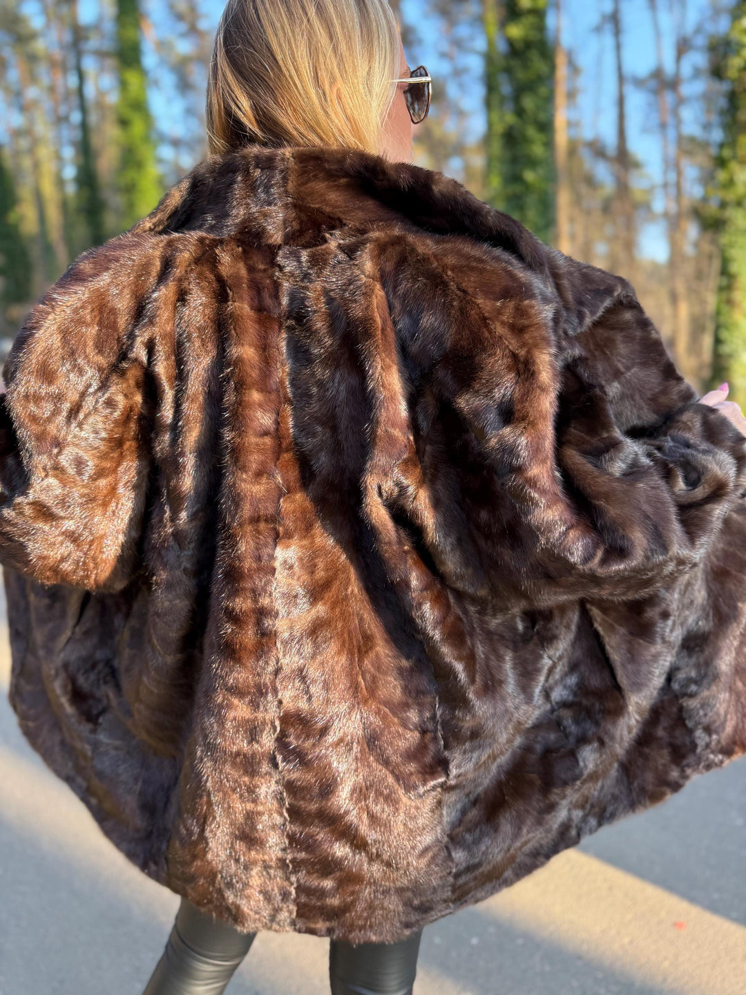 Mink Fur Jacket Made with Fur Pieces, XXL Size, Soft and Luxurious Fur Jacket, Unique Design, Elegant Women's Outerwear, Real Mink Fur Coat