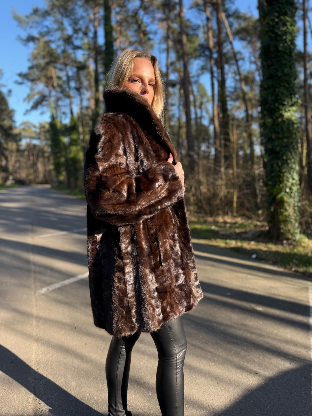 Natural Brown Mink Fur Jacket, XXL Size, Unique Design, Soft Mink Fur, Eye-Catching, Rare Find, Warm Luxury Women's Outerwear, Real Mink Fur