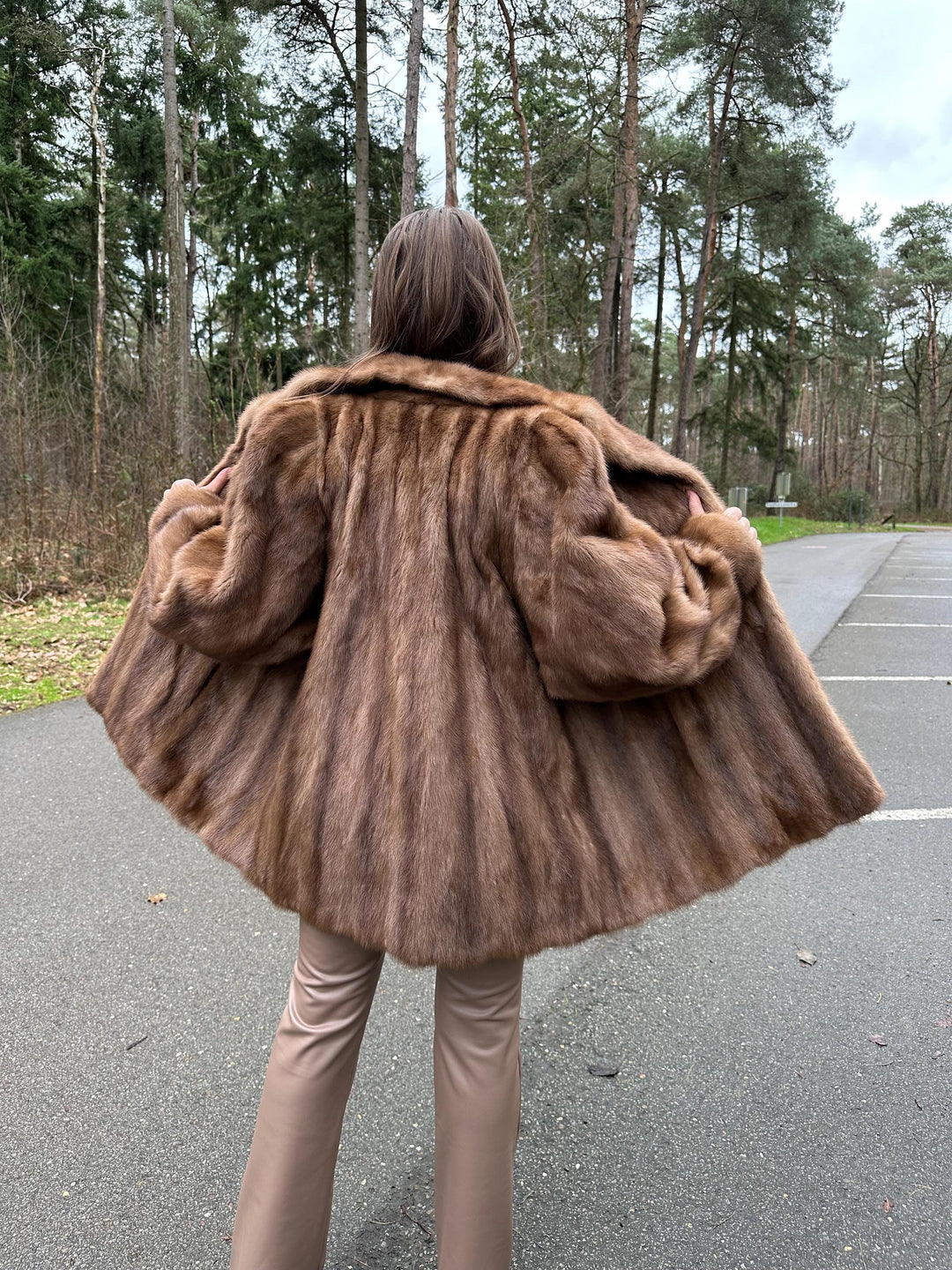 Pastel Mink Fur Jacket, XL Size, High-Quality Fur, Brown Mink Coat, Thick Mink Fur, Perfect Stylish Jacket, Vintage Luxury Women's Jacket