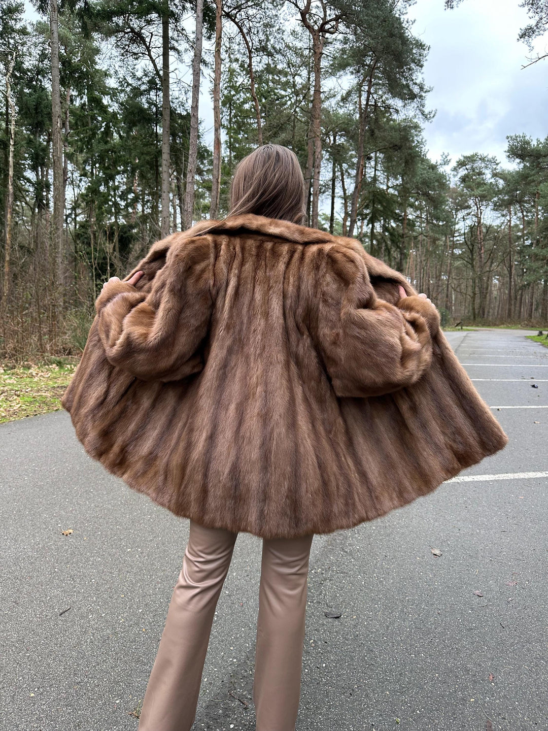 Pastel Mink Fur Jacket, XL Size, High-Quality Fur, Brown Mink Coat, Thick Mink Fur, Perfect Stylish Jacket, Vintage Luxury Women's Jacket