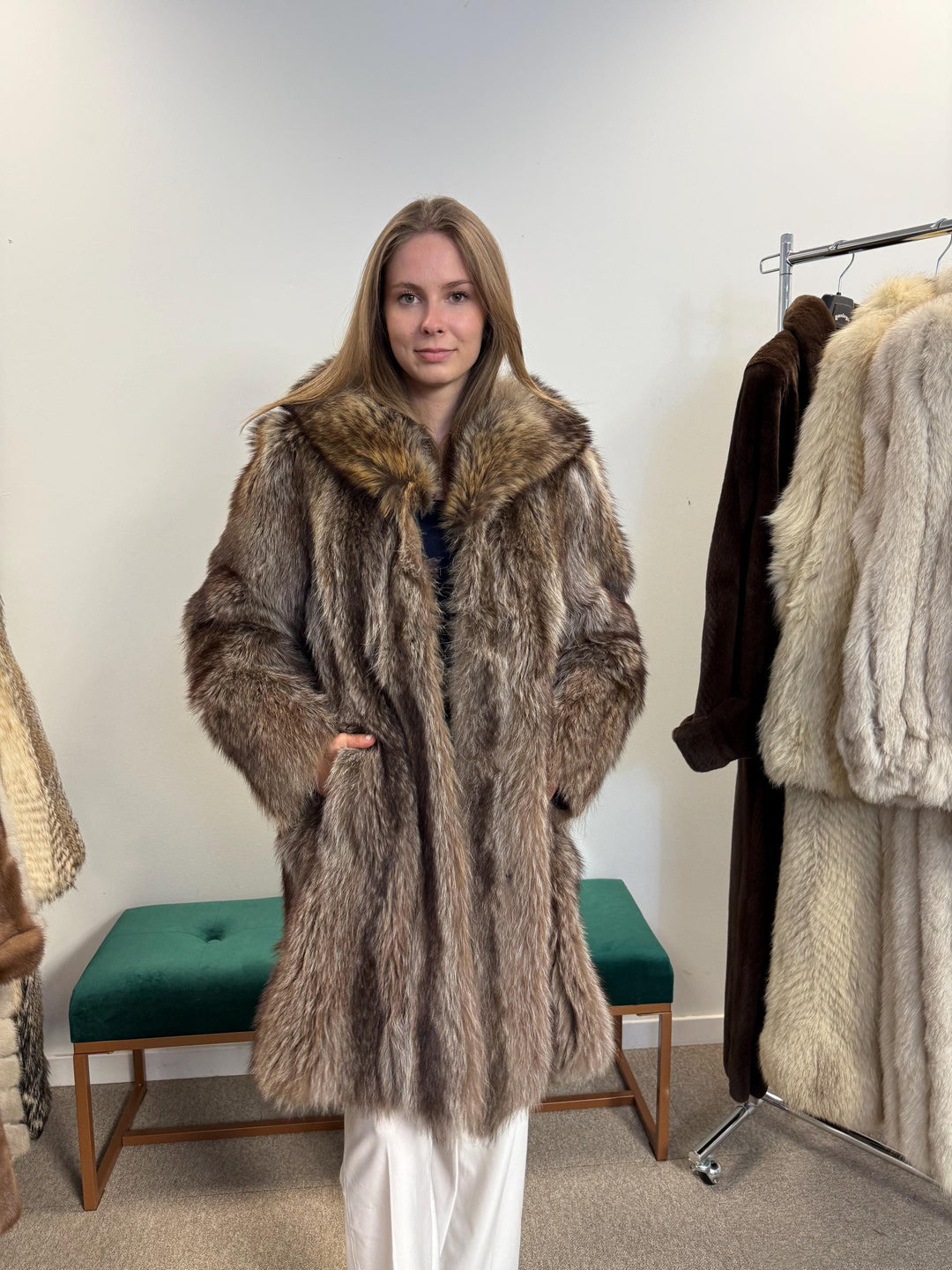 Raccoon Fur Coat, Medium Size, Thick Raccoon Coat, Vintage Fur Coat, Real Fur Coat, Raccoon Jacket, Women's Fur Coat, Fur Jacket Women, Fur