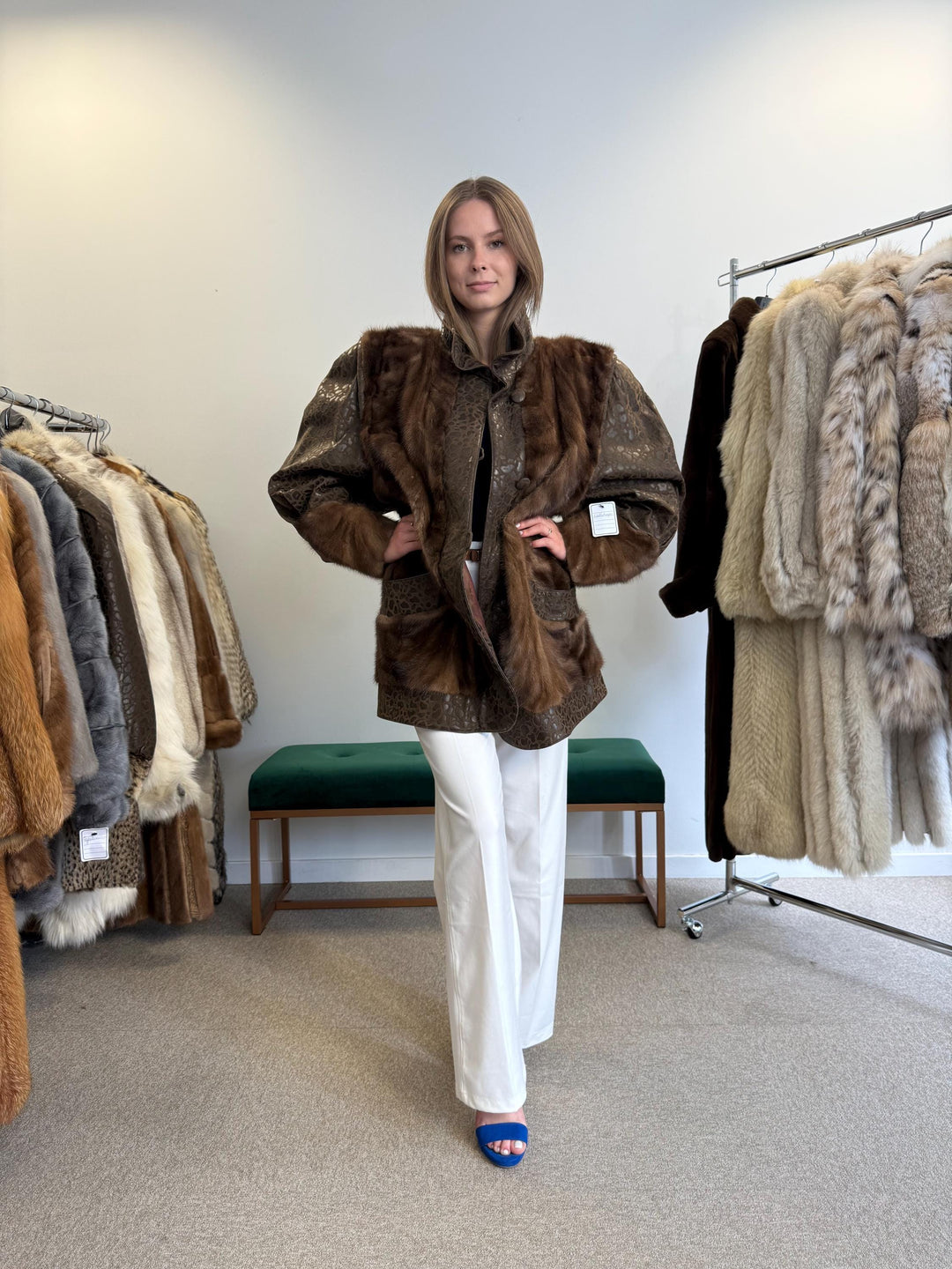 Mink Leather Coat, XL Size, Brown Mink Fur Coat, Fur Coat, Women's Fur Coat, Real Fur Coat, Real Mink Fur, Vintage Fur Coat, Brown Mink Fur