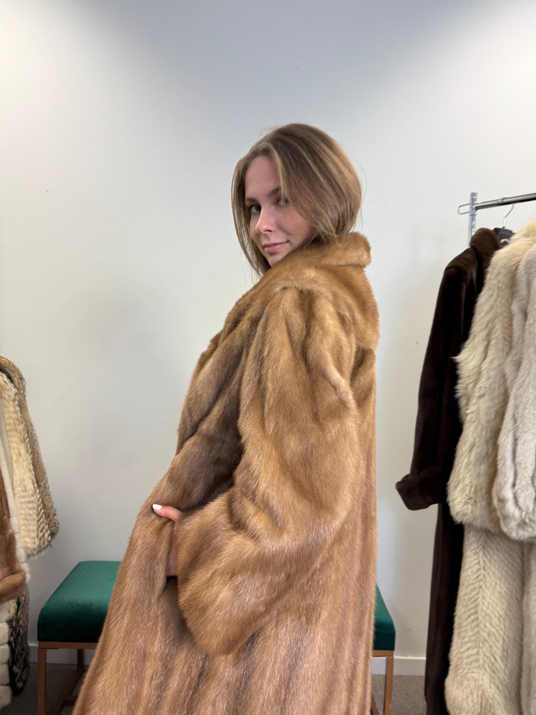 Long Pastel Mink Coat, M/L Size, Vintage Fur Coat, Mink Fur Coat, Pastel Mink Coat, Womens Fur Coat, Mink Fur, Long Mink Coat, Real Fur Coat