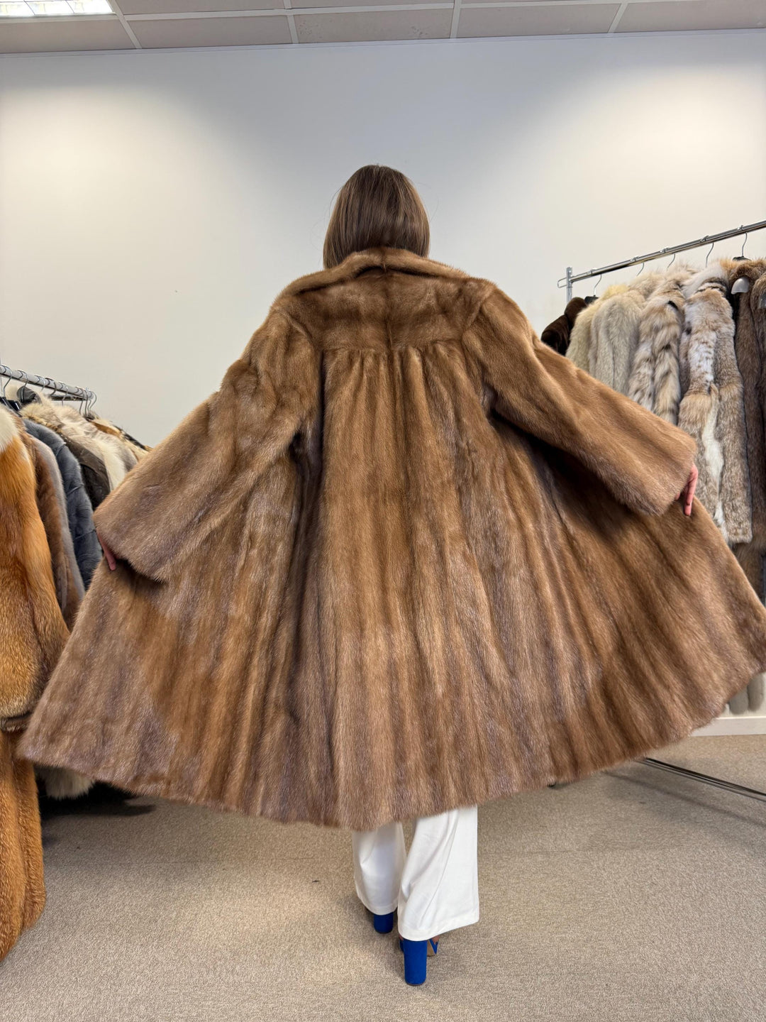 Long Pastel Mink Coat, M/L Size, Vintage Fur Coat, Mink Fur Coat, Pastel Mink Coat, Womens Fur Coat, Mink Fur, Long Mink Coat, Real Fur Coat