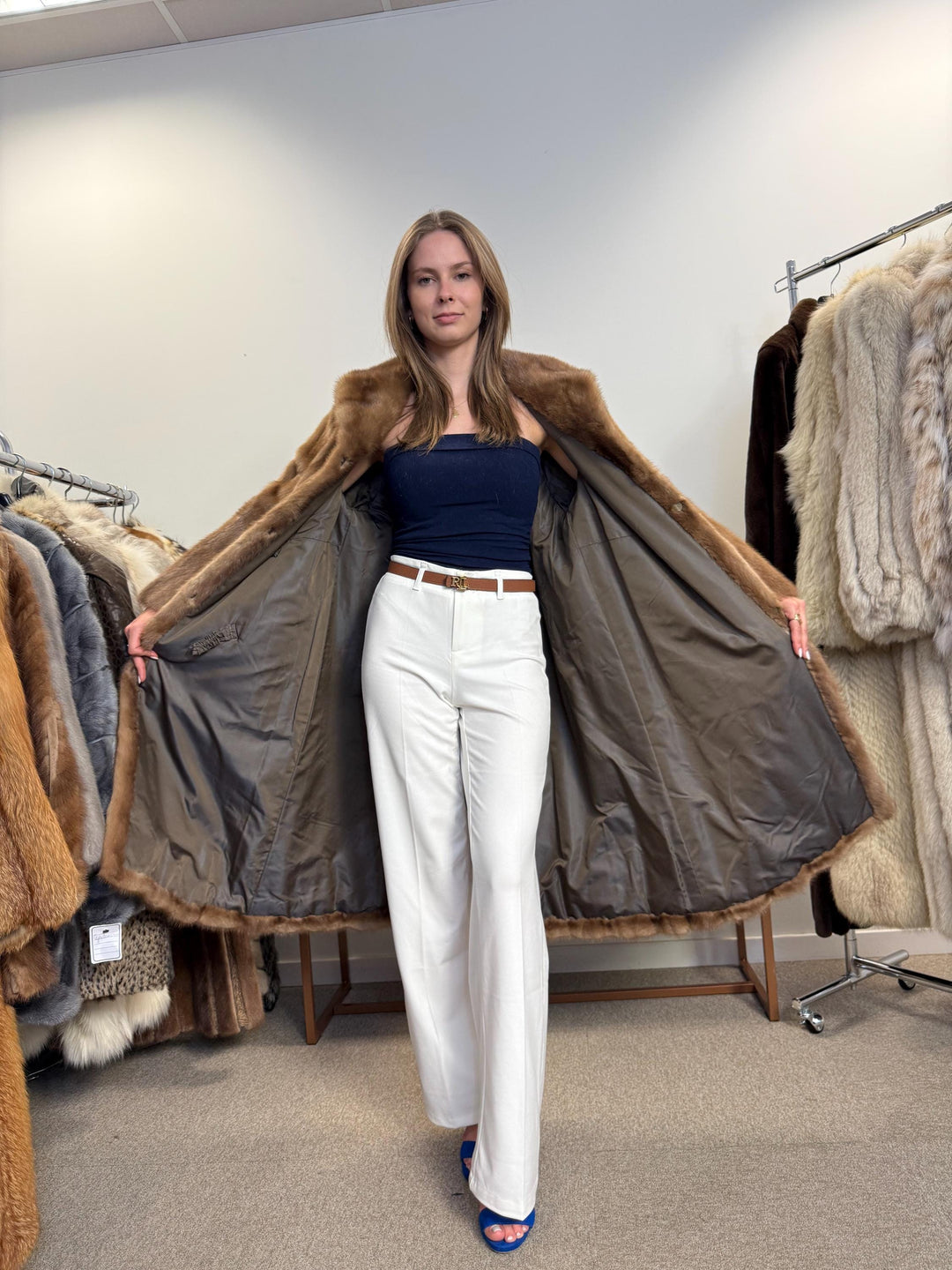 Long Pastel Mink Coat, M/L Size, Vintage Fur Coat, Mink Fur Coat, Pastel Mink Coat, Womens Fur Coat, Mink Fur, Long Mink Coat, Real Fur Coat