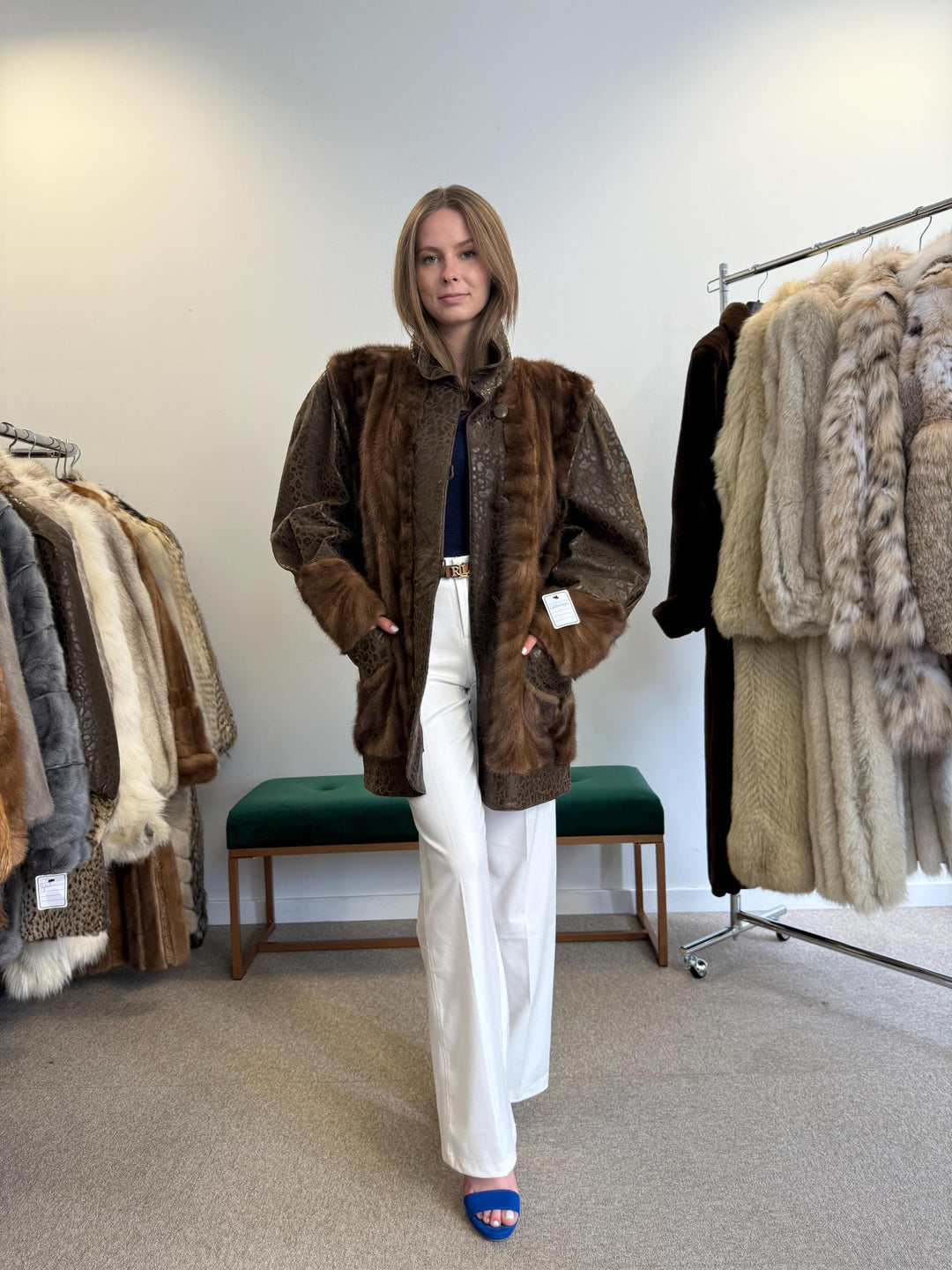 Mink Leather Coat, XL Size, Brown Mink Fur Coat, Fur Coat, Women's Fur Coat, Real Fur Coat, Real Mink Fur, Vintage Fur Coat, Brown Mink Fur