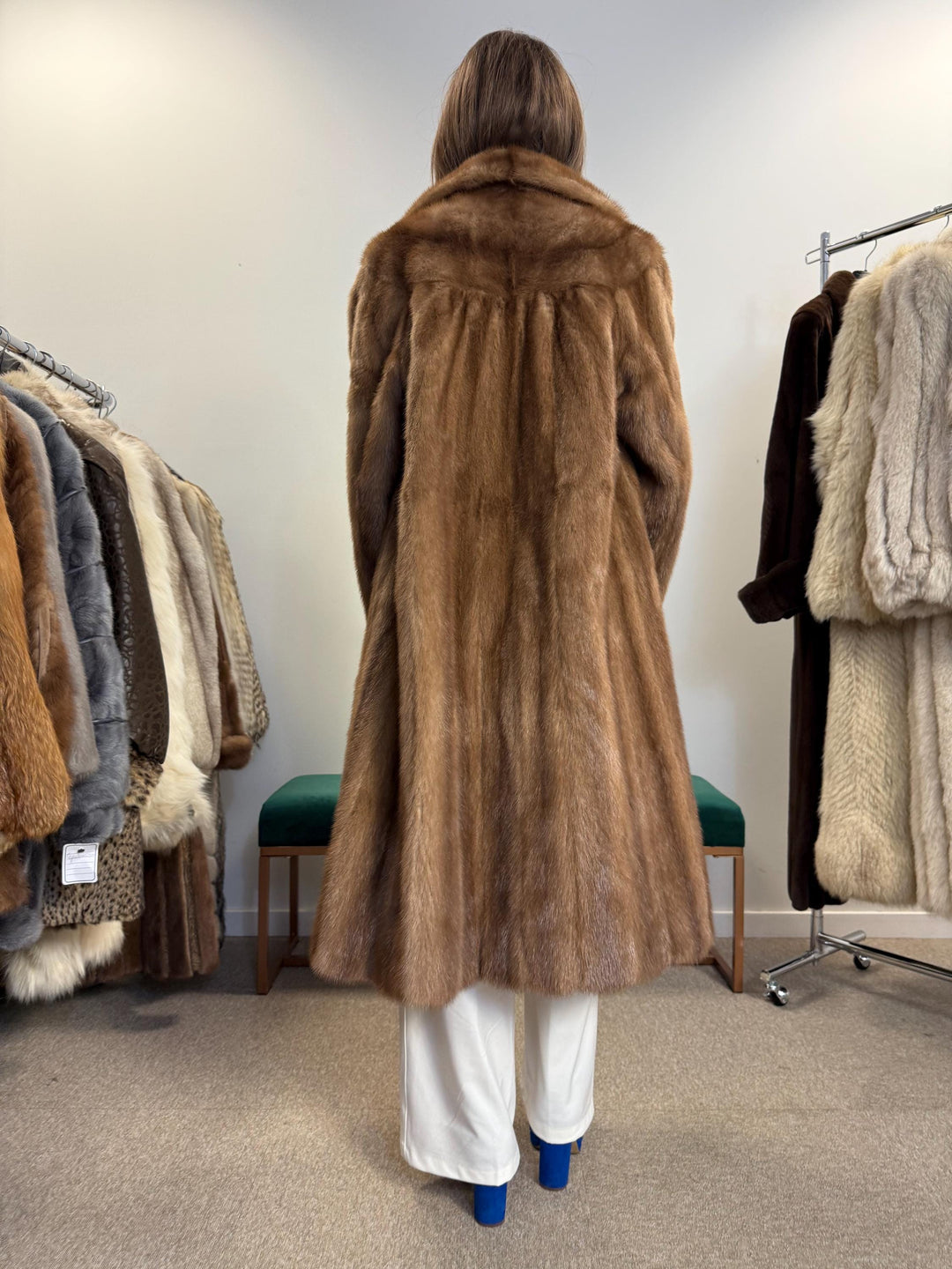 Long Pastel Mink Coat, M/L Size, Vintage Fur Coat, Mink Fur Coat, Pastel Mink Coat, Womens Fur Coat, Mink Fur, Long Mink Coat, Real Fur Coat