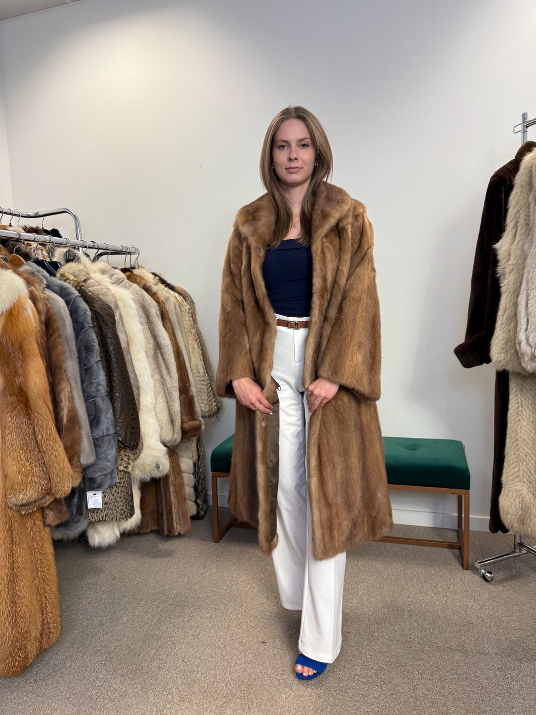 Long Pastel Mink Coat, M/L Size, Vintage Fur Coat, Mink Fur Coat, Pastel Mink Coat, Womens Fur Coat, Mink Fur, Long Mink Coat, Real Fur Coat