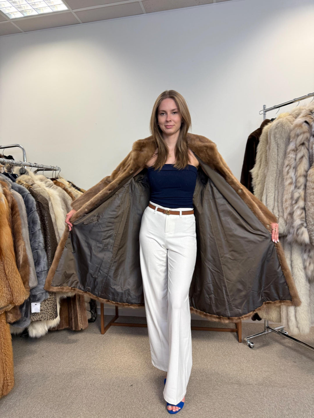 Long Pastel Mink Coat, M/L Size, Vintage Fur Coat, Mink Fur Coat, Pastel Mink Coat, Womens Fur Coat, Mink Fur, Long Mink Coat, Real Fur Coat