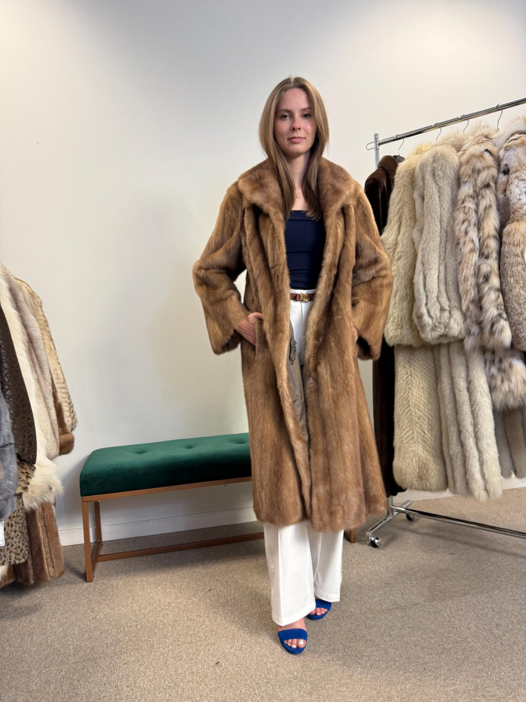Long Pastel Mink Coat, M/L Size, Vintage Fur Coat, Mink Fur Coat, Pastel Mink Coat, Womens Fur Coat, Mink Fur, Long Mink Coat, Real Fur Coat