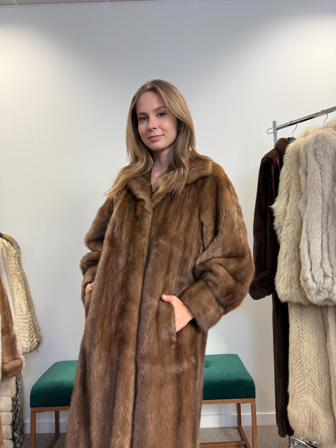 Saga Mink Fur Coat, Medium Size, Vintage Fur Coat, Mink Coat, Pastel Mink Coat, Real Fur Coat, Women's Fur Coat, Mink Fur, Long Mink Coat