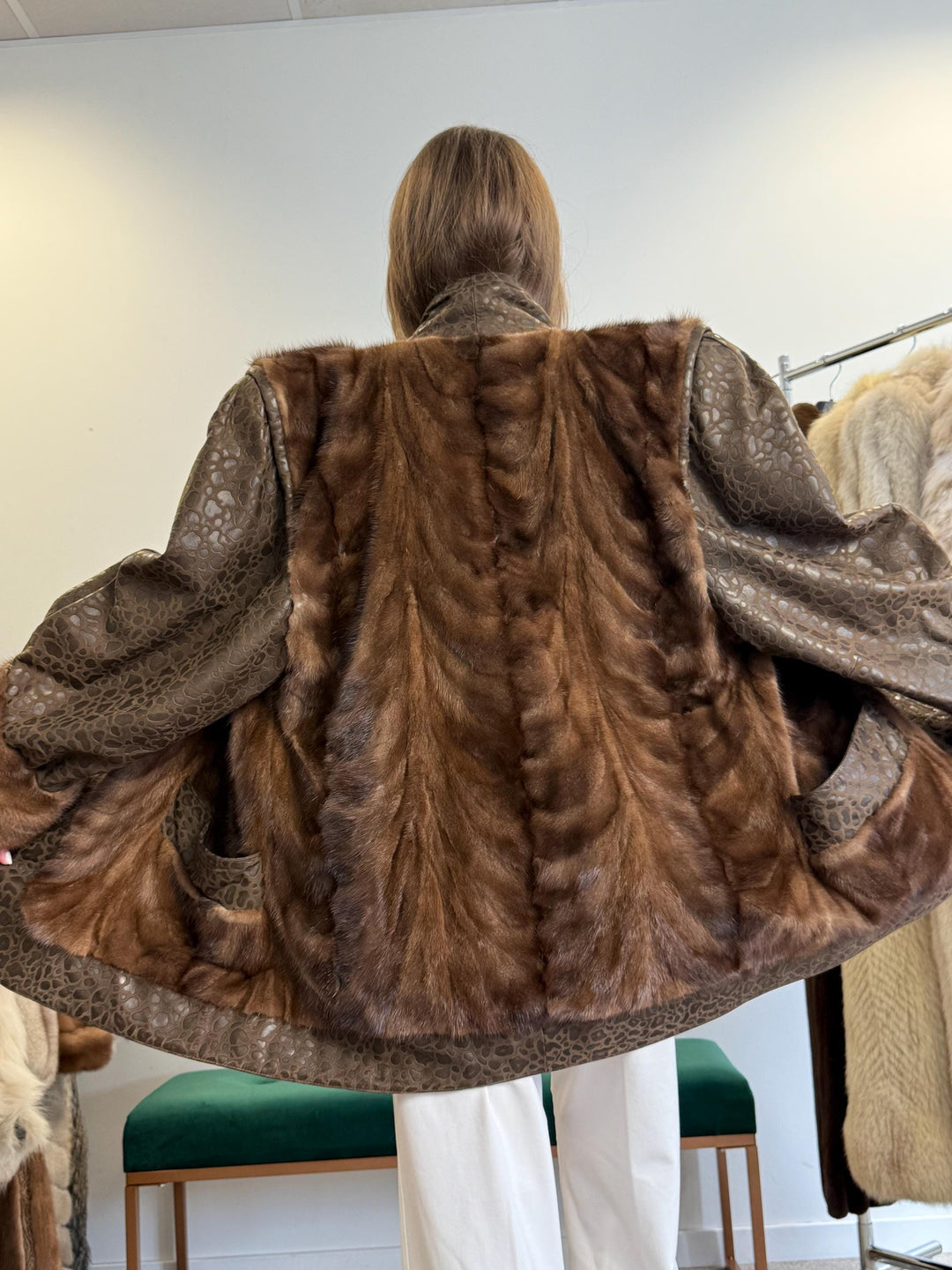 Mink Leather Coat, XL Size, Brown Mink Fur Coat, Fur Coat, Women's Fur Coat, Real Fur Coat, Real Mink Fur, Vintage Fur Coat, Brown Mink Fur
