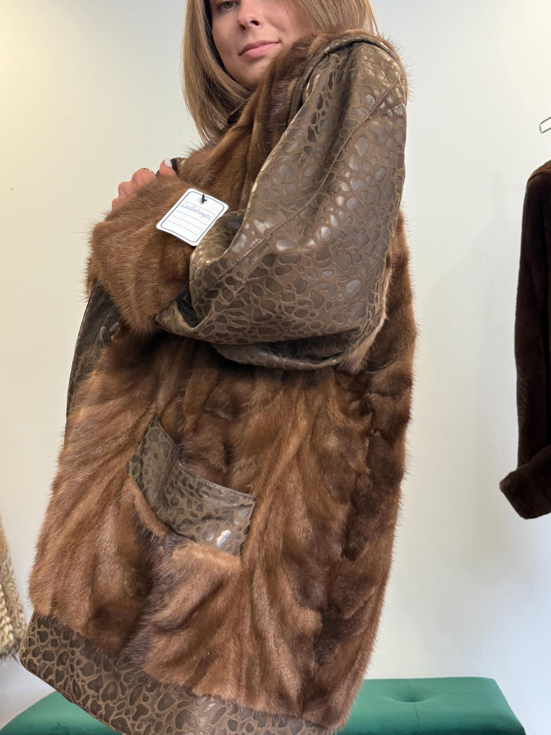 Mink Leather Coat, XL Size, Brown Mink Fur Coat, Fur Coat, Women's Fur Coat, Real Fur Coat, Real Mink Fur, Vintage Fur Coat, Brown Mink Fur